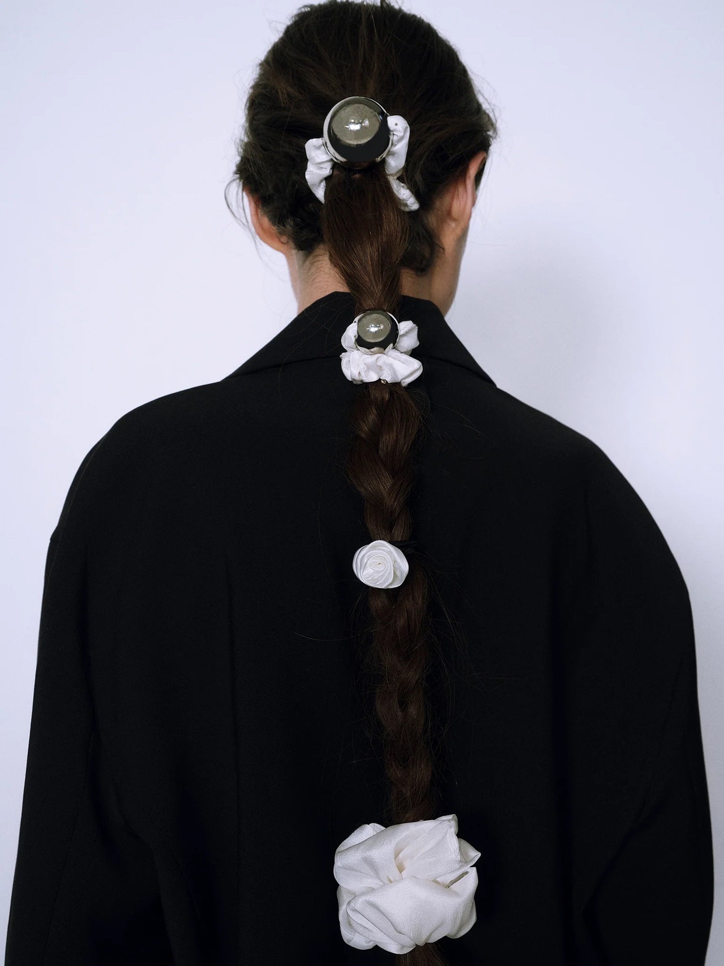 Medium Metal Ball Silk Scrunchie