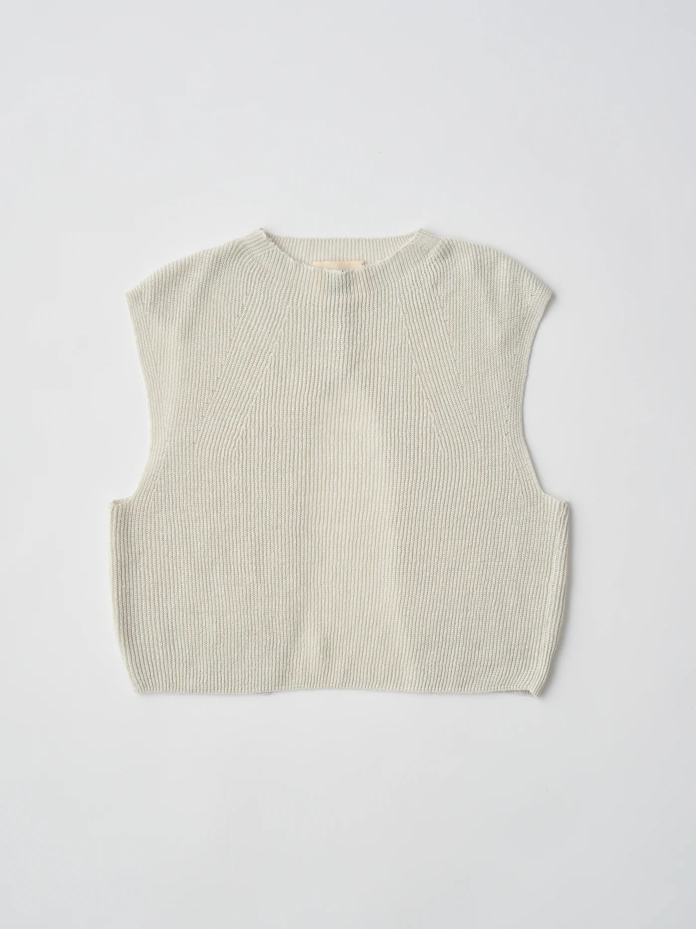 french linen ribbed-knit vest