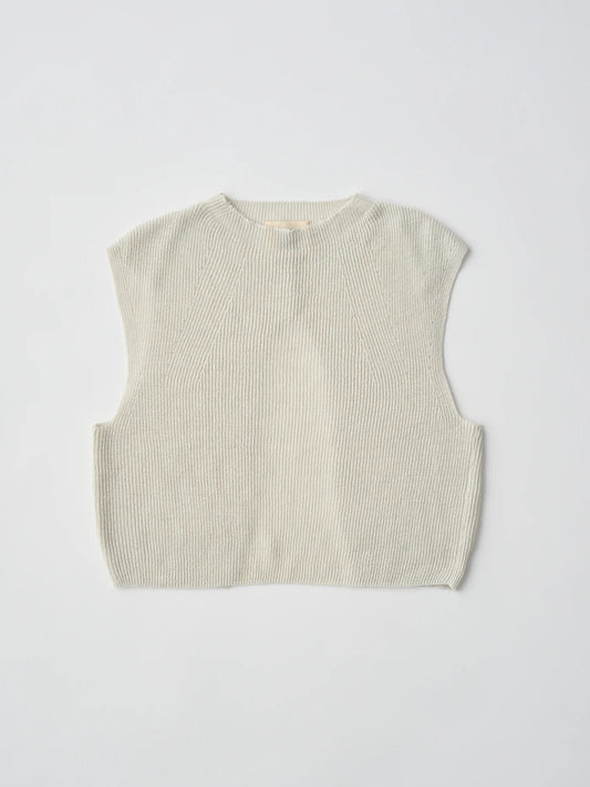 french linen ribbed-knit vest