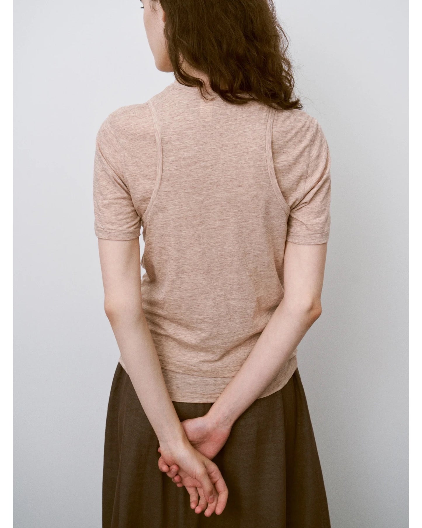 fine slub yarn layered top