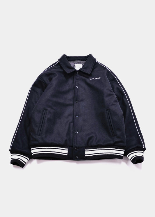 Collared Melton Stadium Jacket