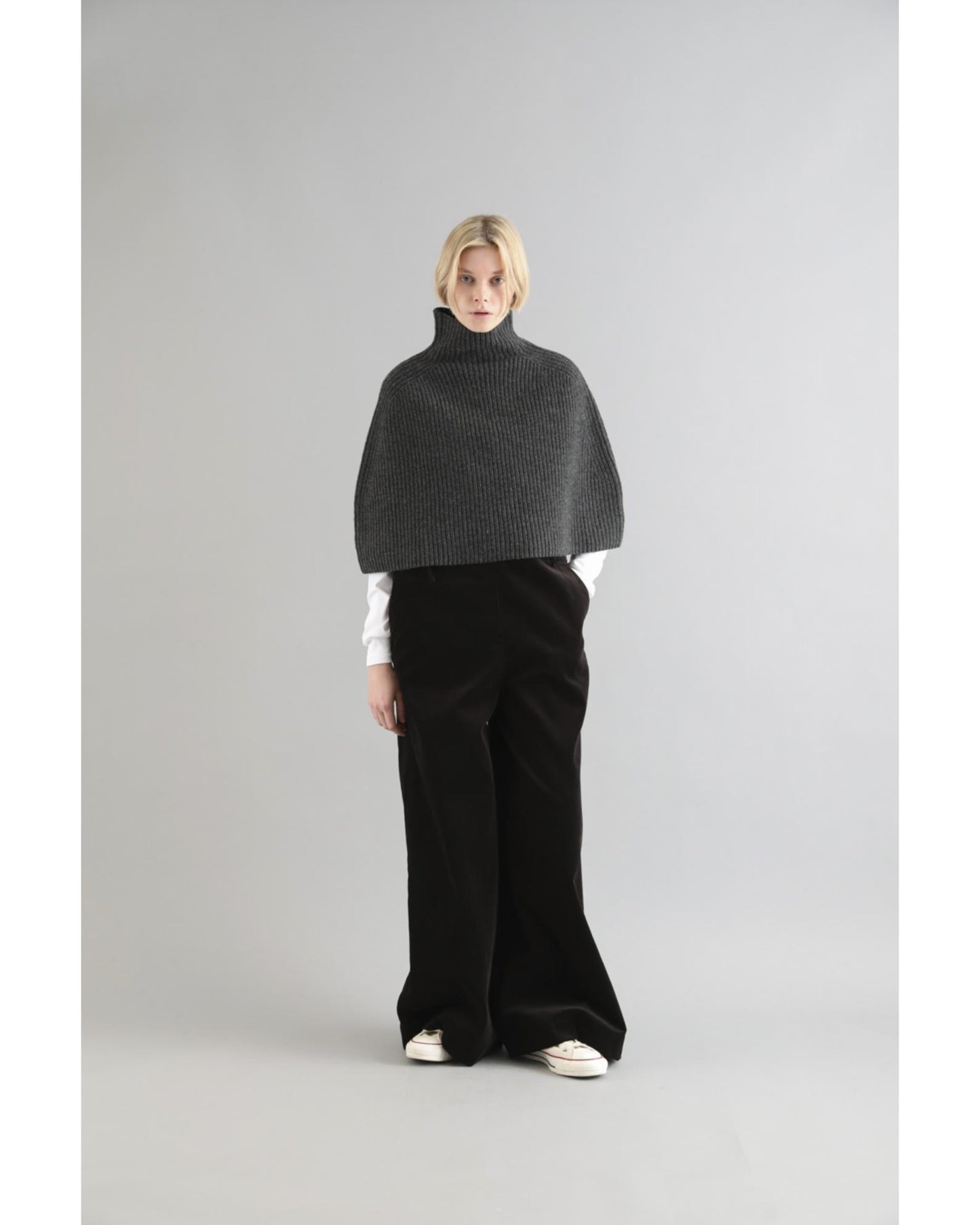 EX.FINE LAMBWOOL PONCHO