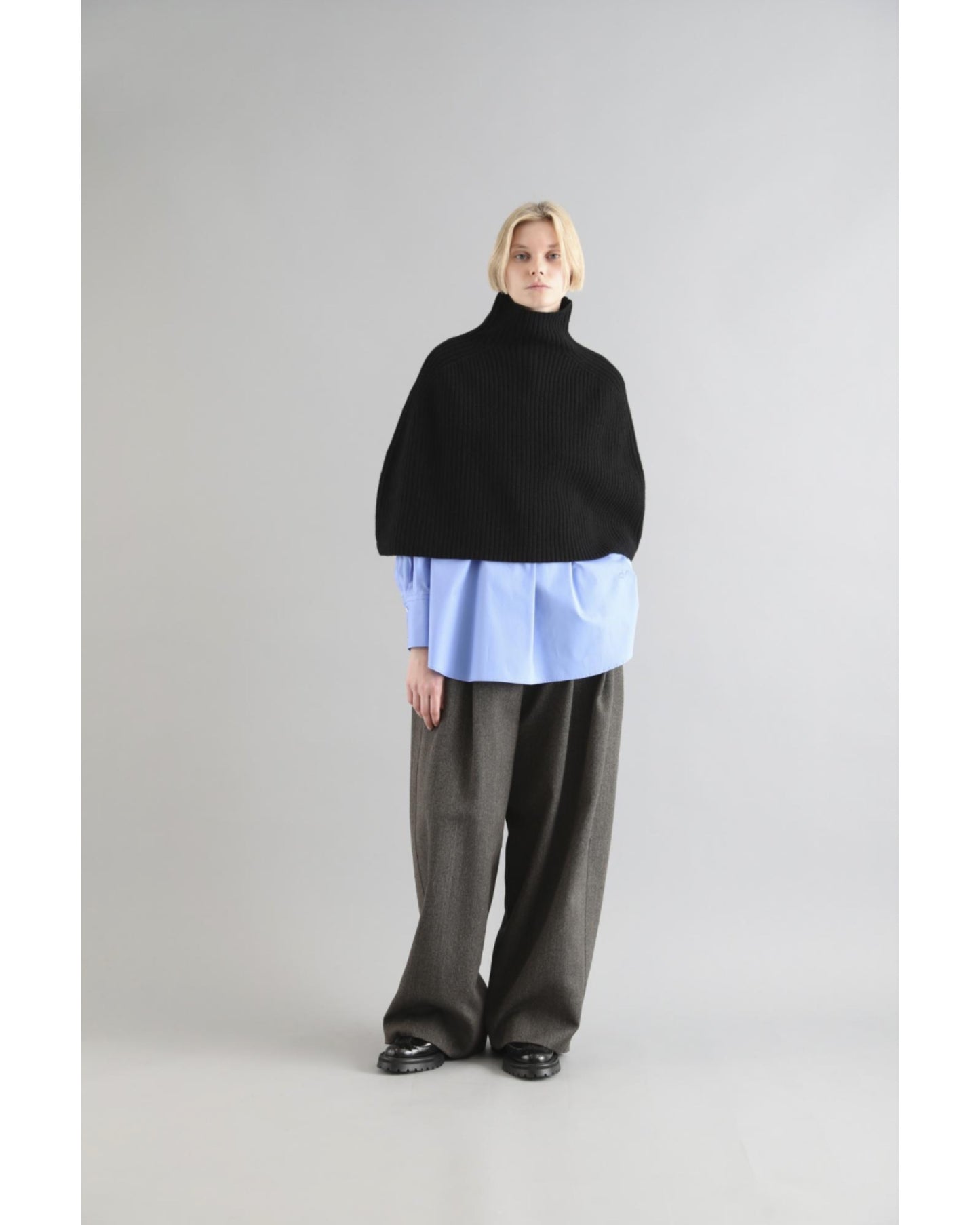 EX.FINE LAMBWOOL PONCHO