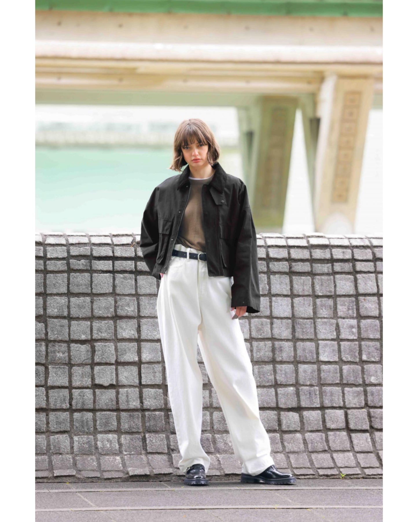 WAXED HIGH DENSITY CLOTH SHORT JACKET