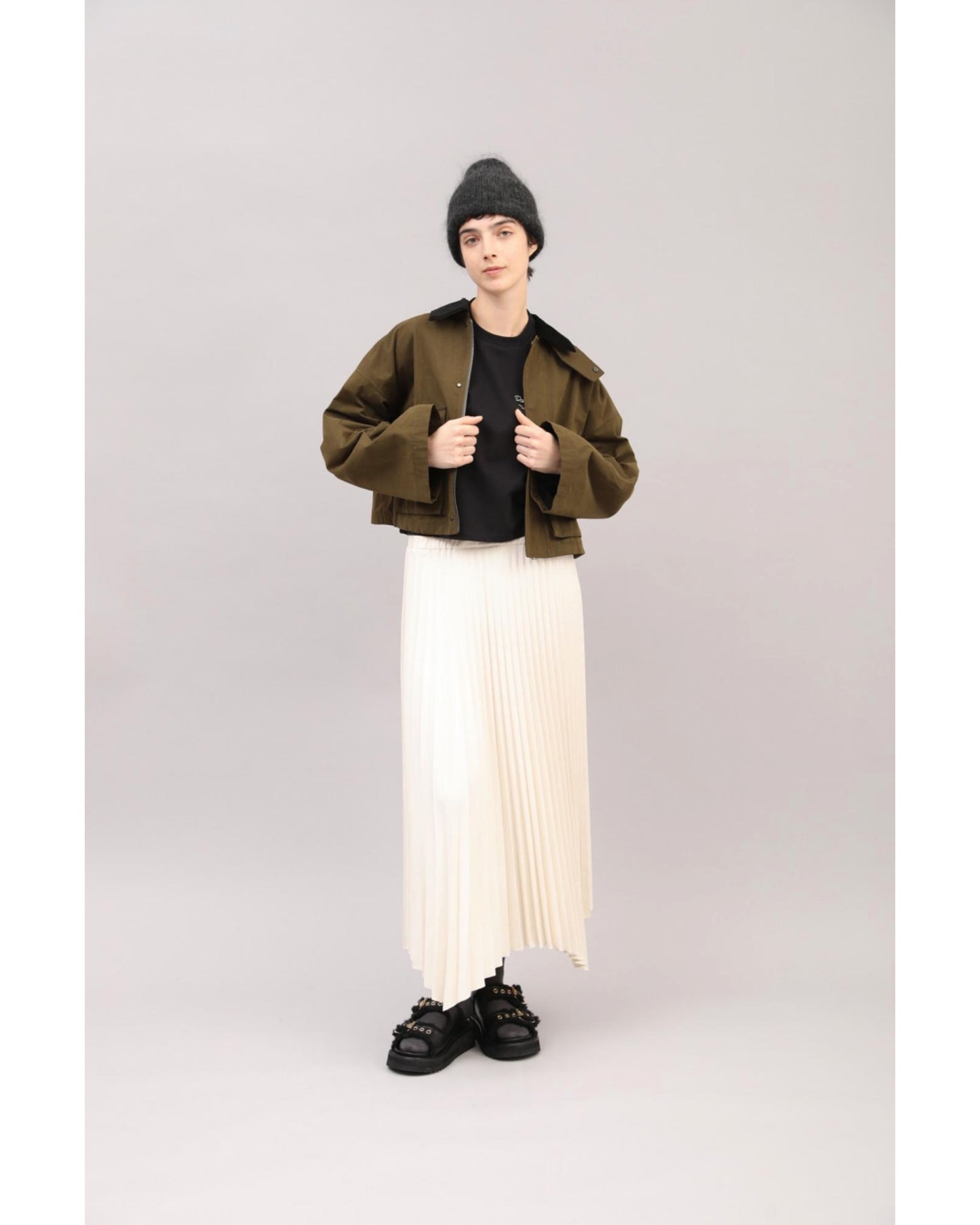 WAXED HIGH DENSITY CLOTH SHORT JACKET