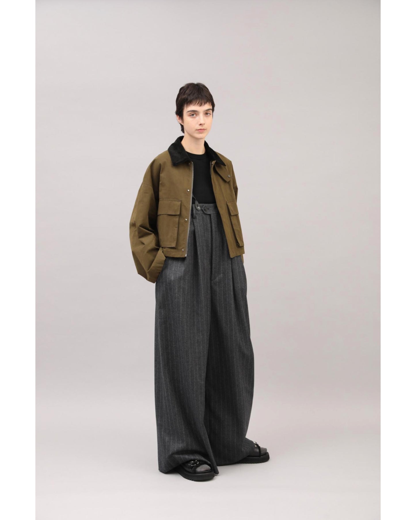 WAXED HIGH DENSITY CLOTH SHORT JACKET