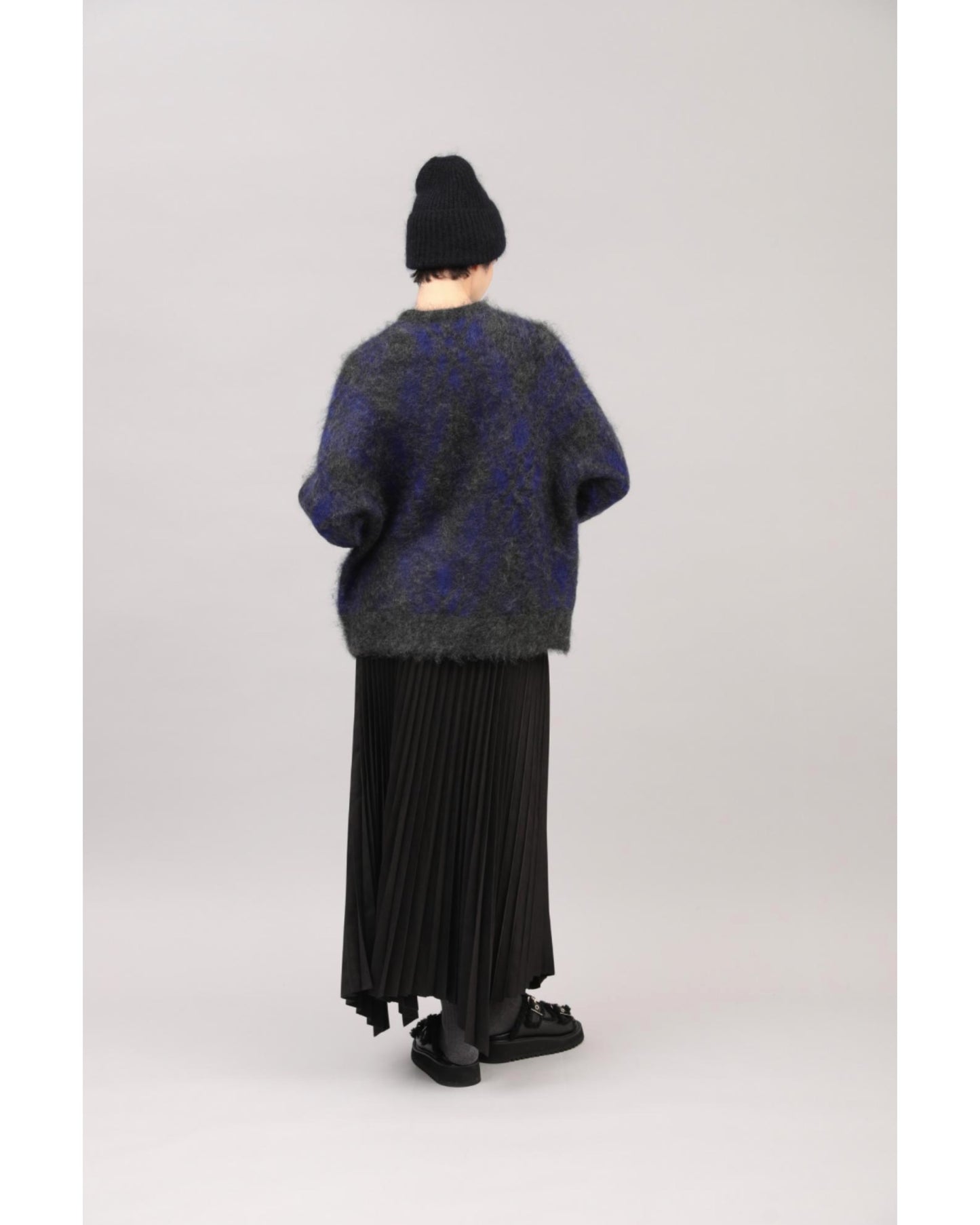 MOHAIR PLAID JACQUARD TOP