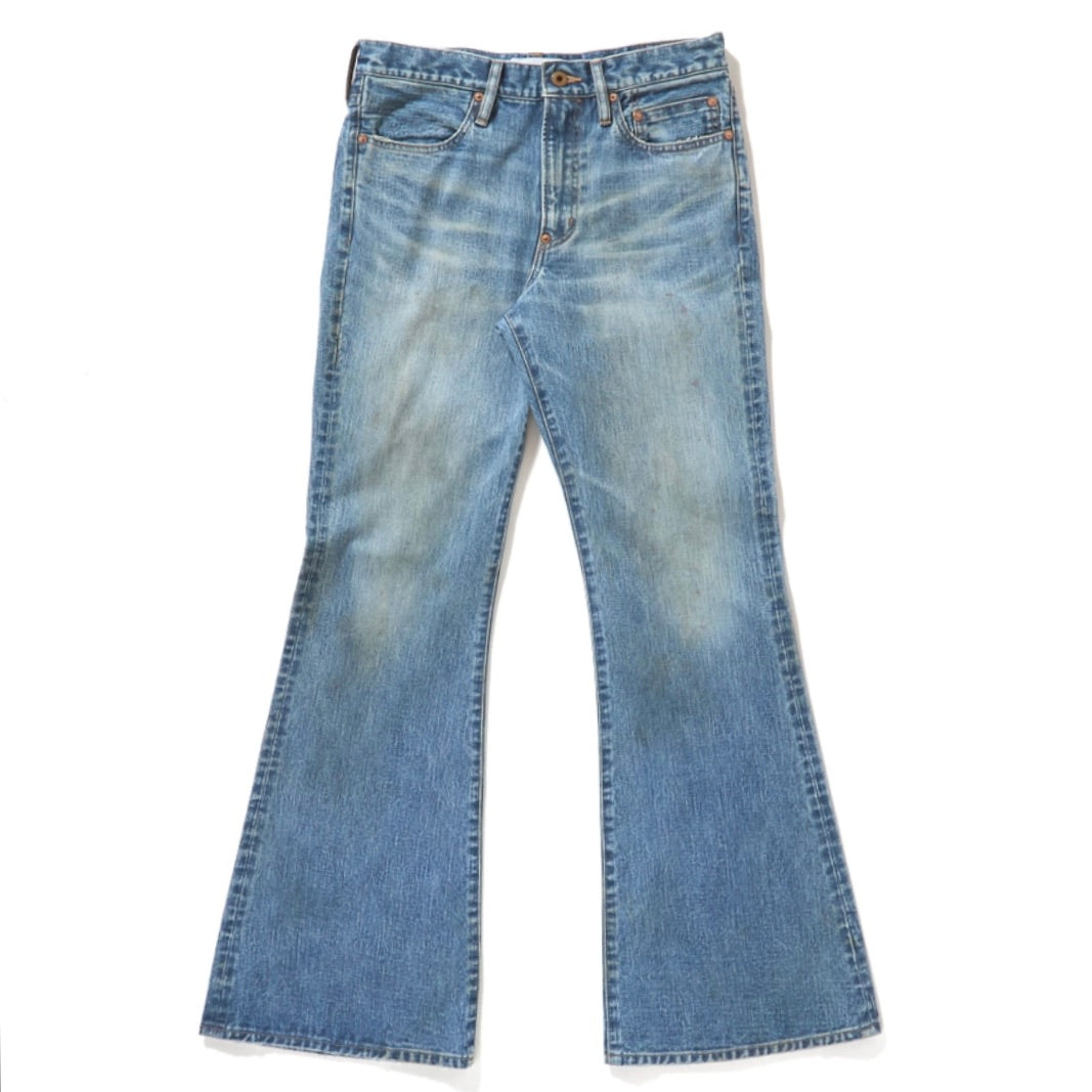FADED MODERN DENIM PANTS FLARED CUT