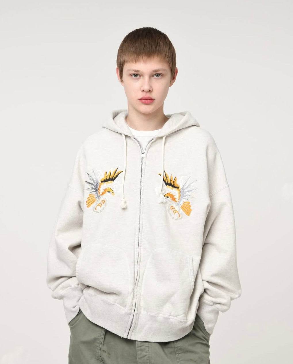 SUKAJAN EMB ZIP HOODIE AGED
