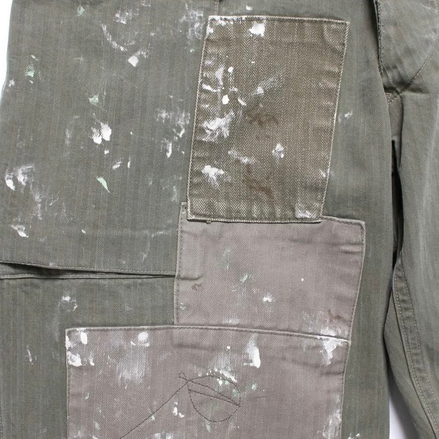 PAINT STAINED USMC P-44 HBT TROUSERS