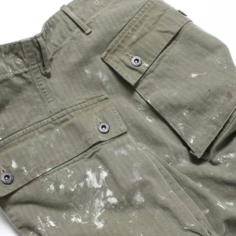 PAINT STAINED USMC P-44 HBT TROUSERS