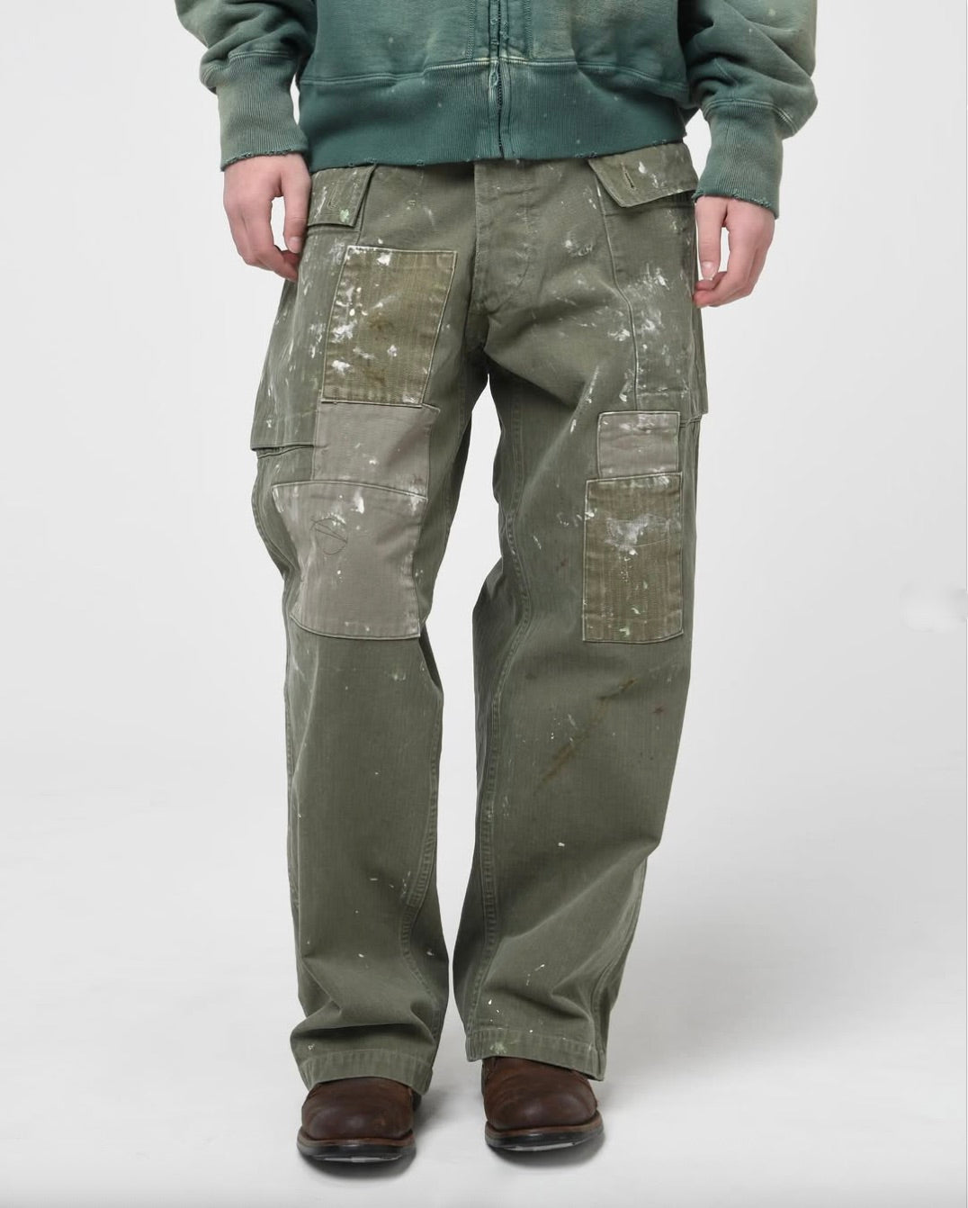PAINT STAINED USMC P-44 HBT TROUSERS
