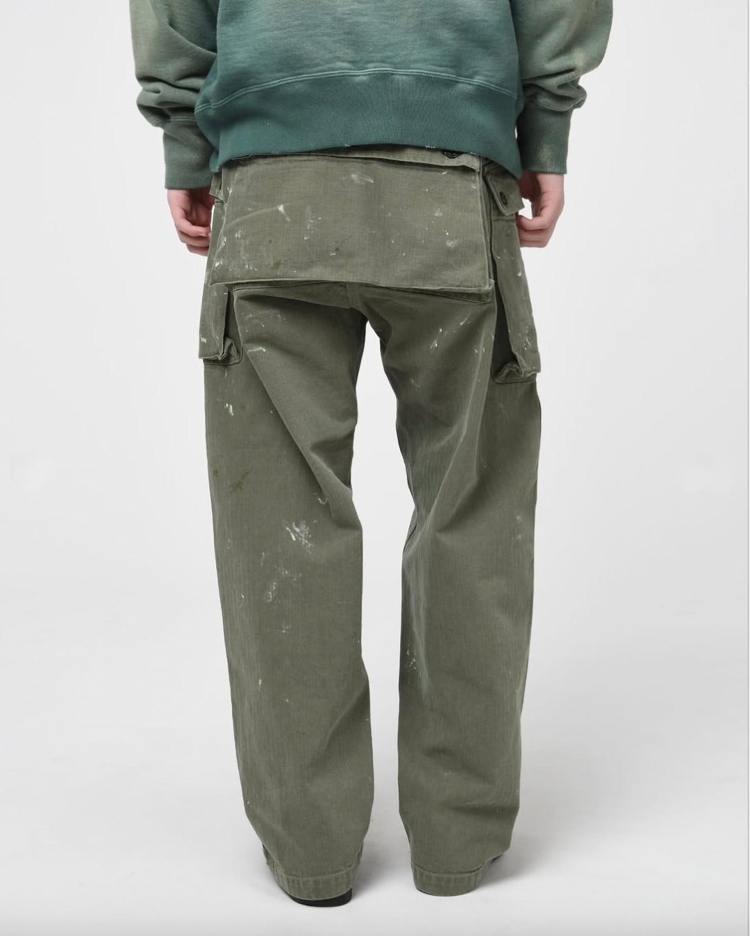 PAINT STAINED USMC P-44 HBT TROUSERS – TIME AFTER TIME