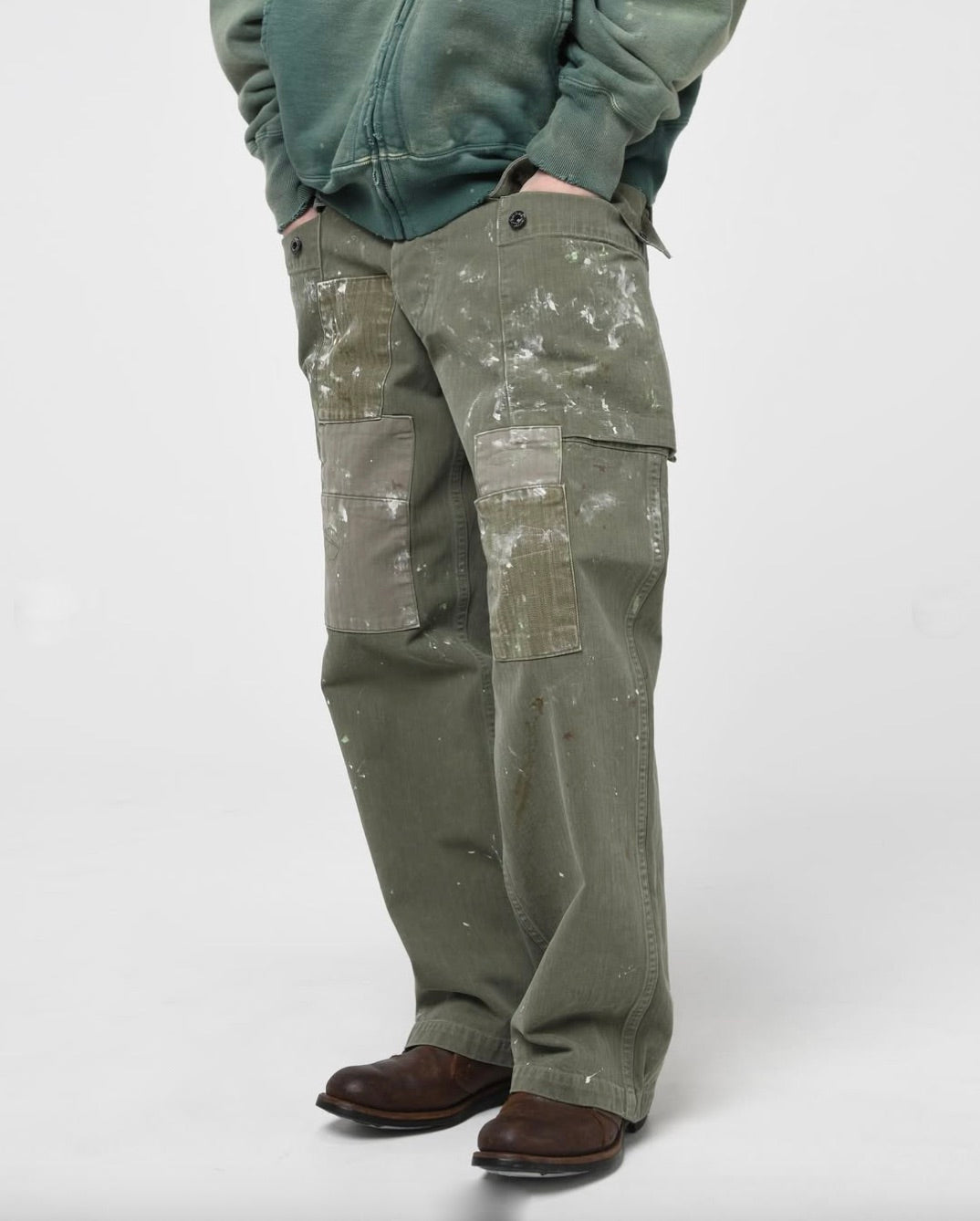 PAINT STAINED USMC P-44 HBT TROUSERS