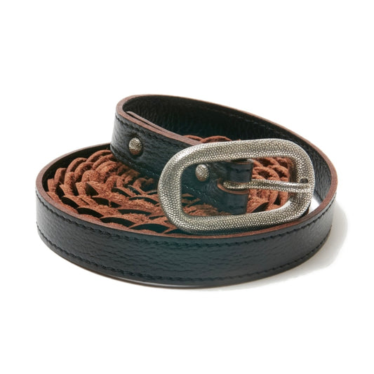 DOTTED OVALBUCKLE LACE-UP BELT