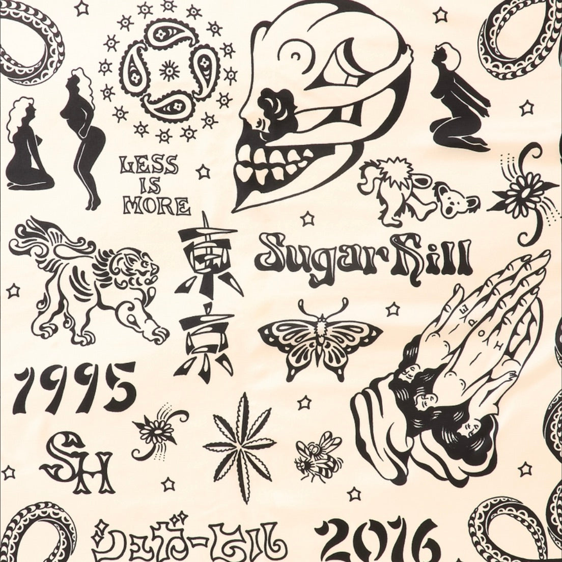多*️様 新品SUGARHILL TSY山田蓮 TATTOOFLASHPRINT YAMADA LEN / SUGARHILL SILK SCARF – TIME AFTER TIME