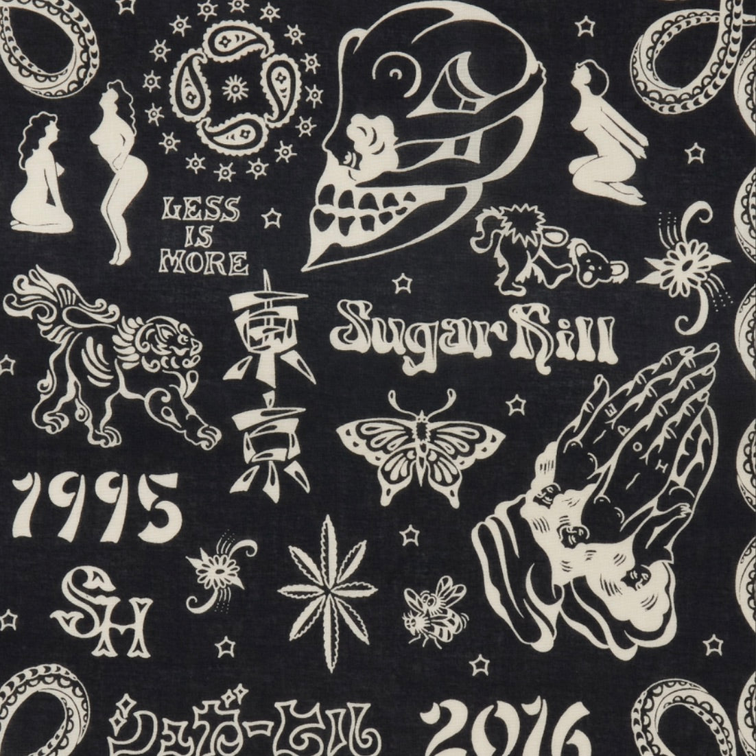 YAMADA LEN / SUGARHILL TATTOO FLASH BANDANA – TIME AFTER TIME