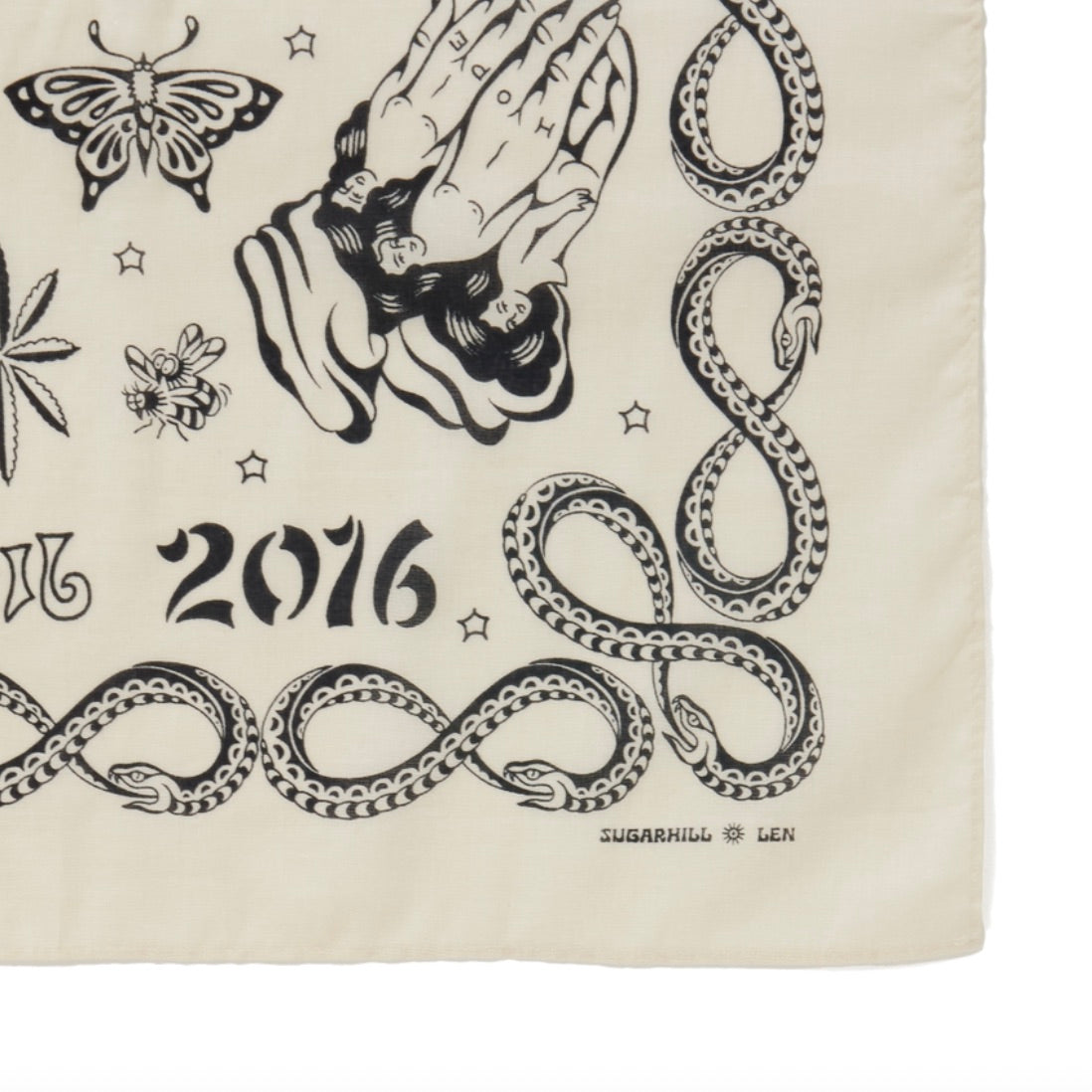 YAMADA LEN / SUGARHILL TATTOO FLASH BANDANA – TIME AFTER TIME