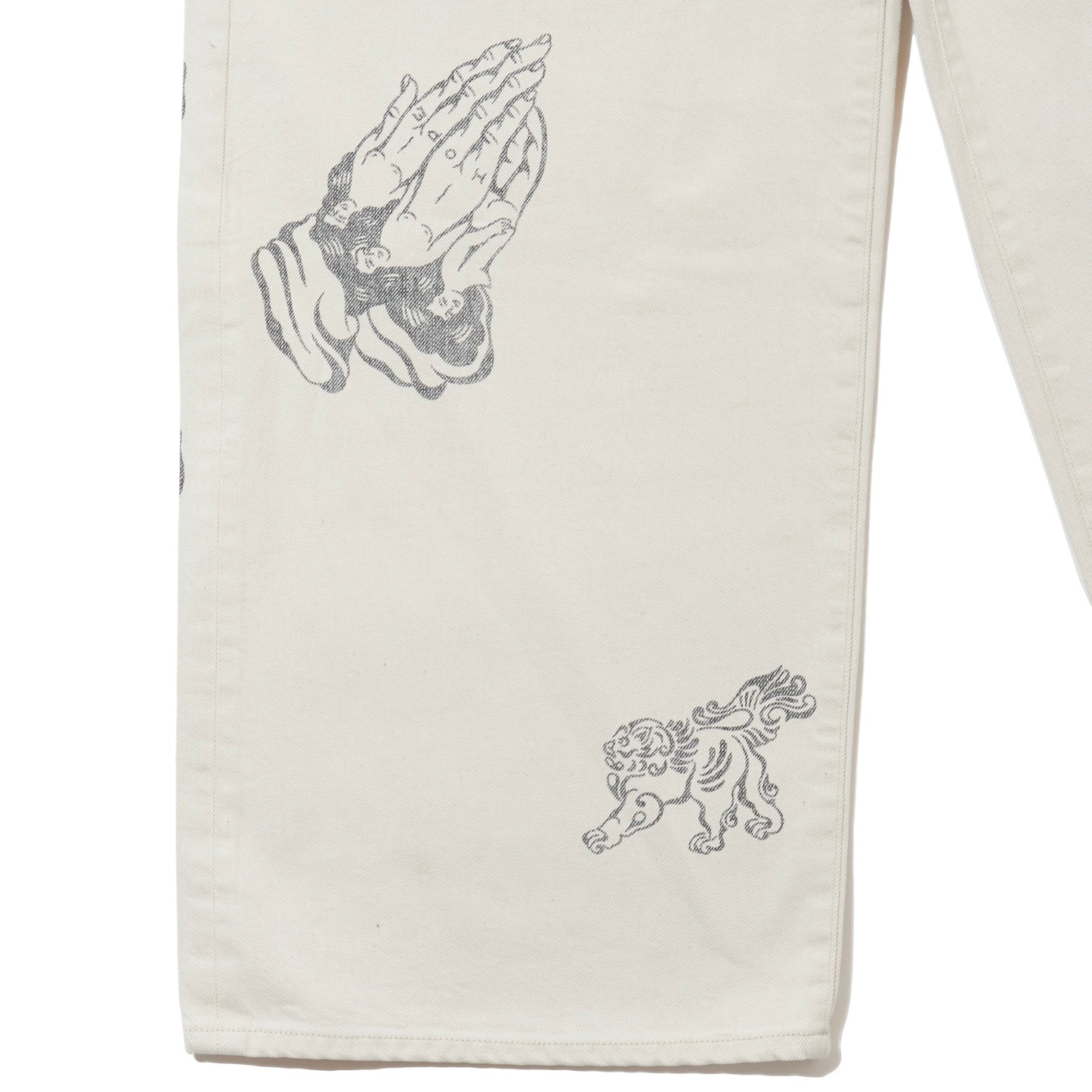 YAMADA LEN / SUGARHILL TATTOO FLASH PRINT MODERN DENIM WIDE CUT