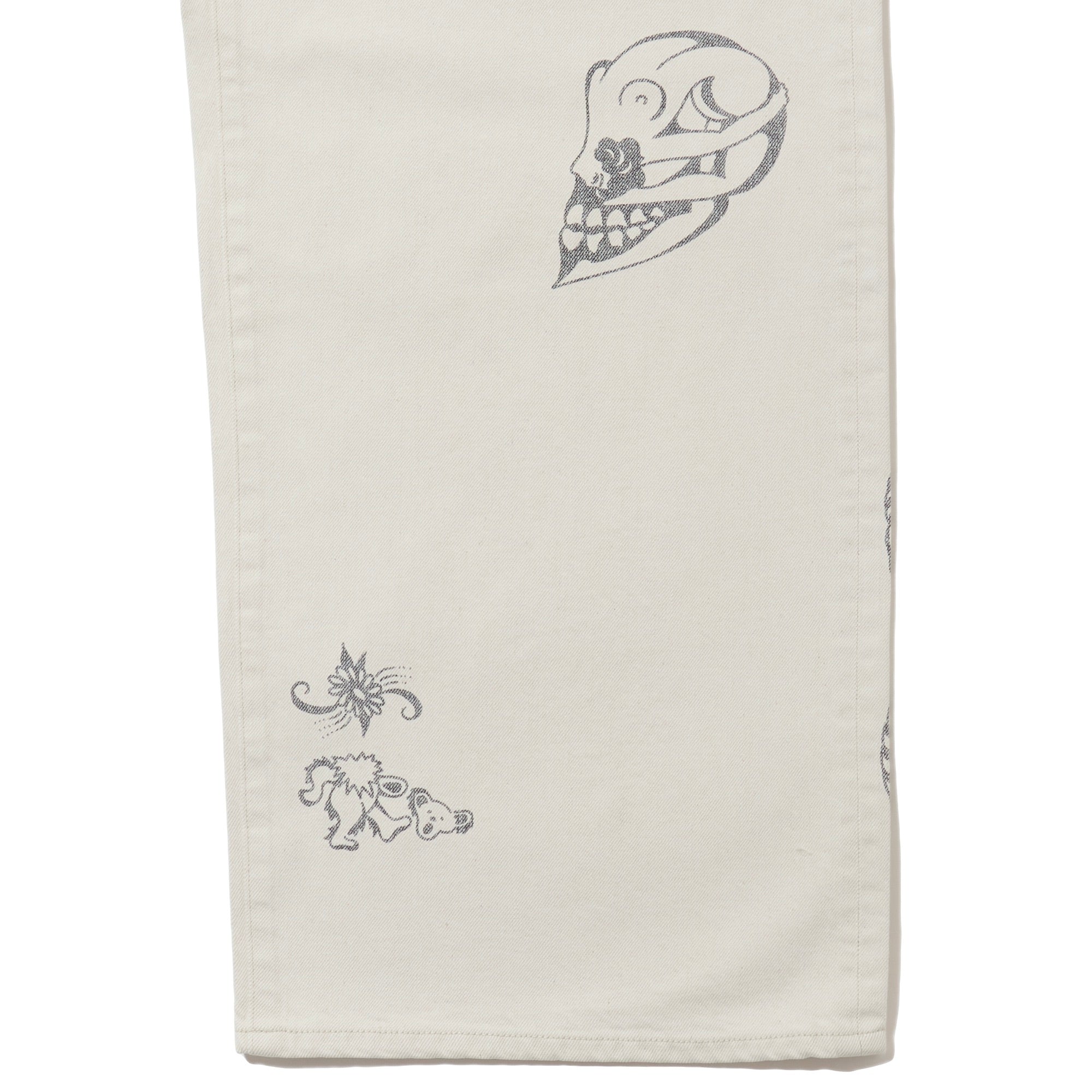 YAMADA LEN / SUGARHILL TATTOO FLASH PRINT MODERN DENIM WIDE CUT