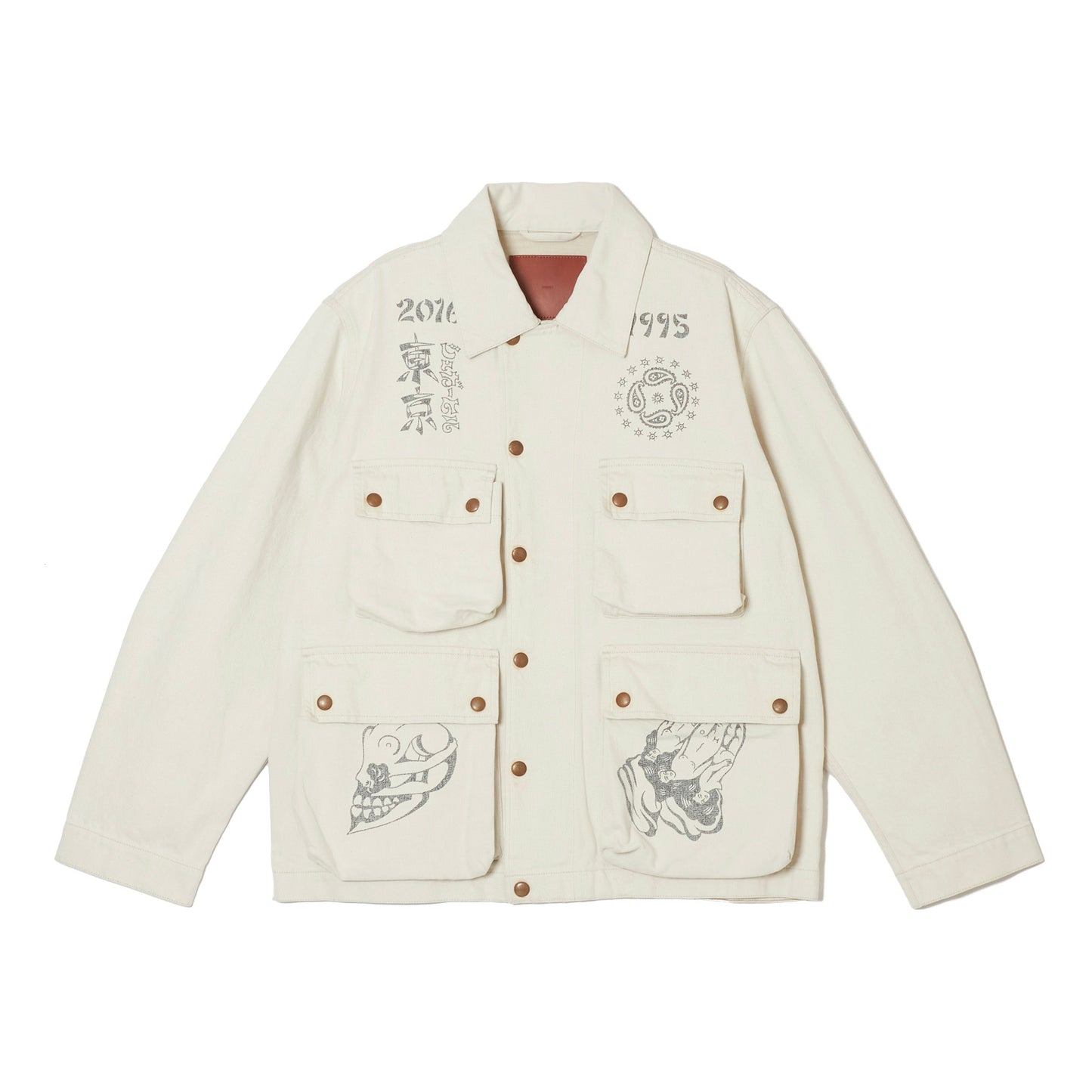 YAMADA LEN / SUGARHILL TATTOO FLASH PRINT POCKET DENIM JACKET