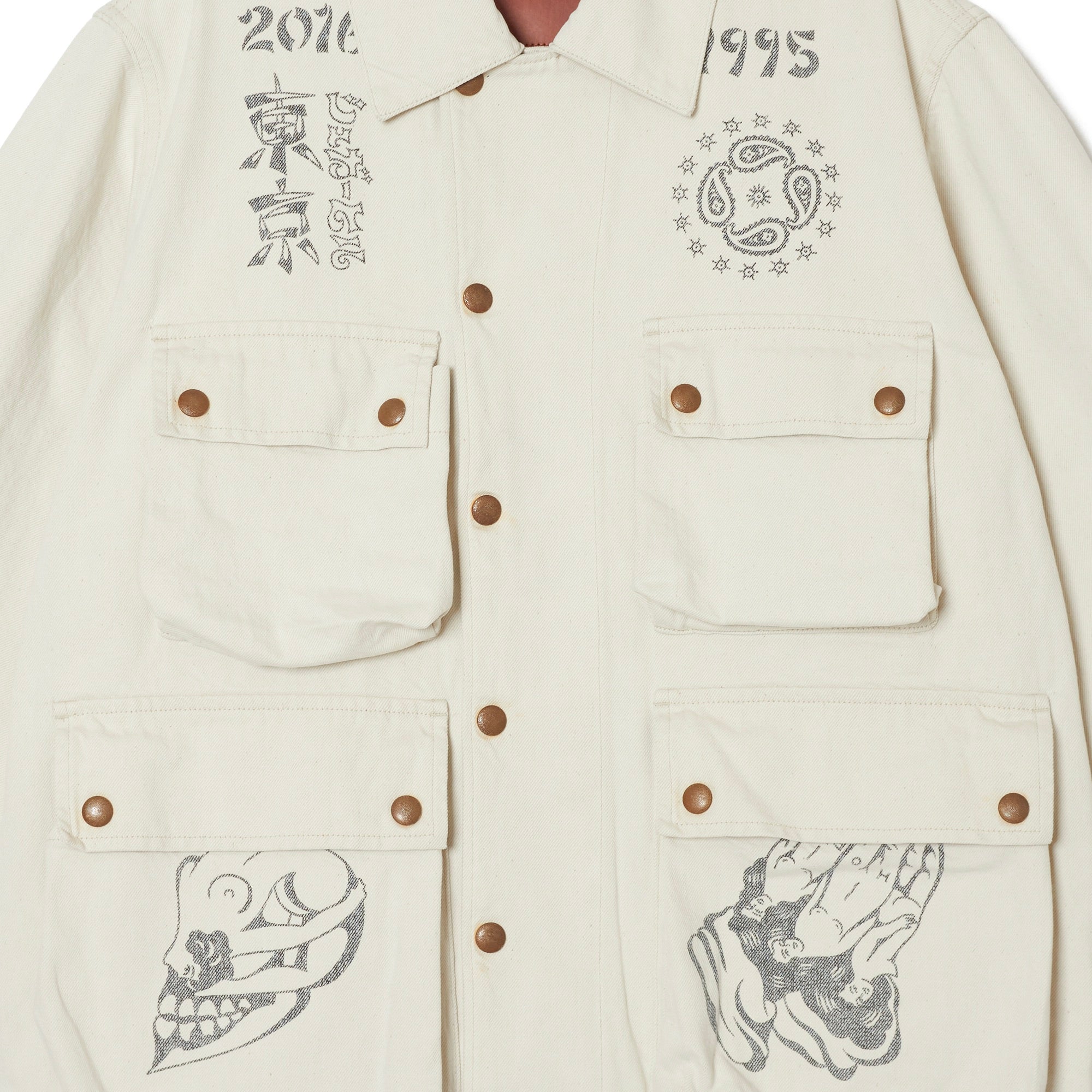YAMADA LEN / SUGARHILL TATTOO FLASH PRINT POCKET DENIM JACKET