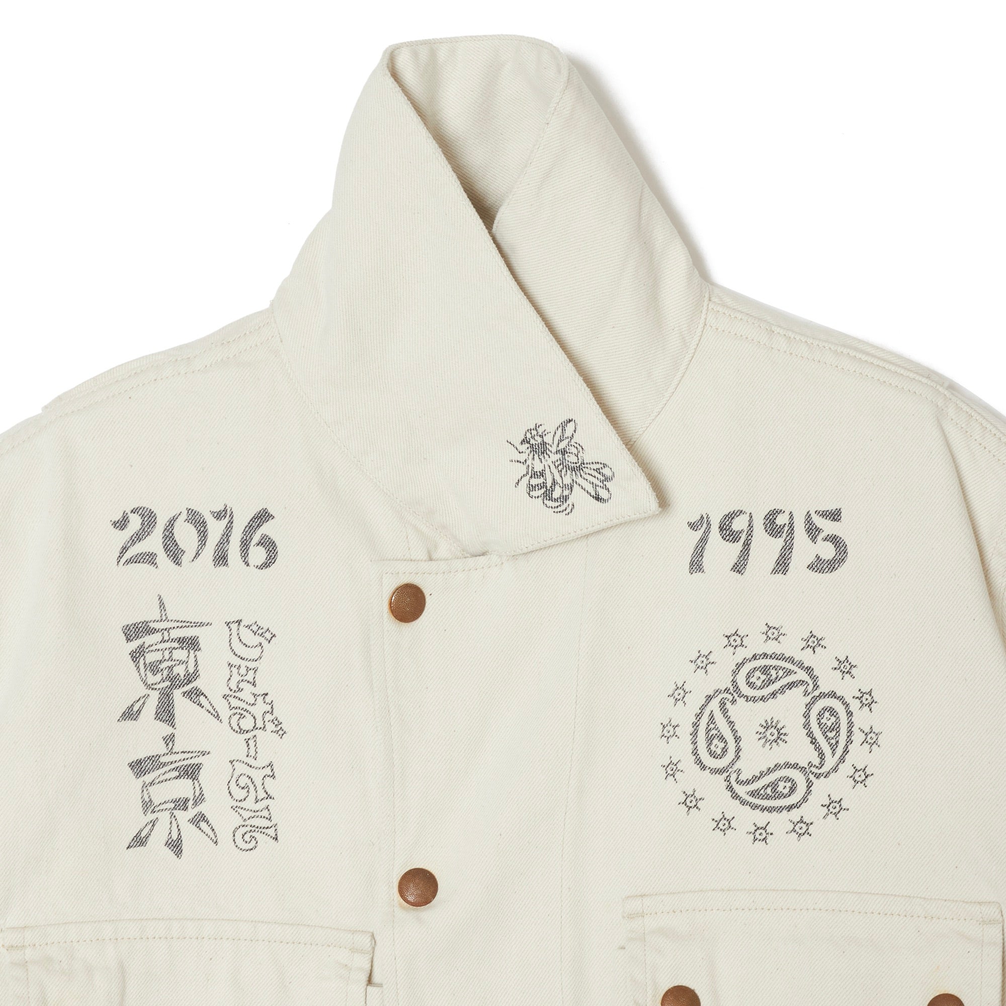 YAMADA LEN / SUGARHILL TATTOO FLASH PRINT POCKET DENIM JACKET