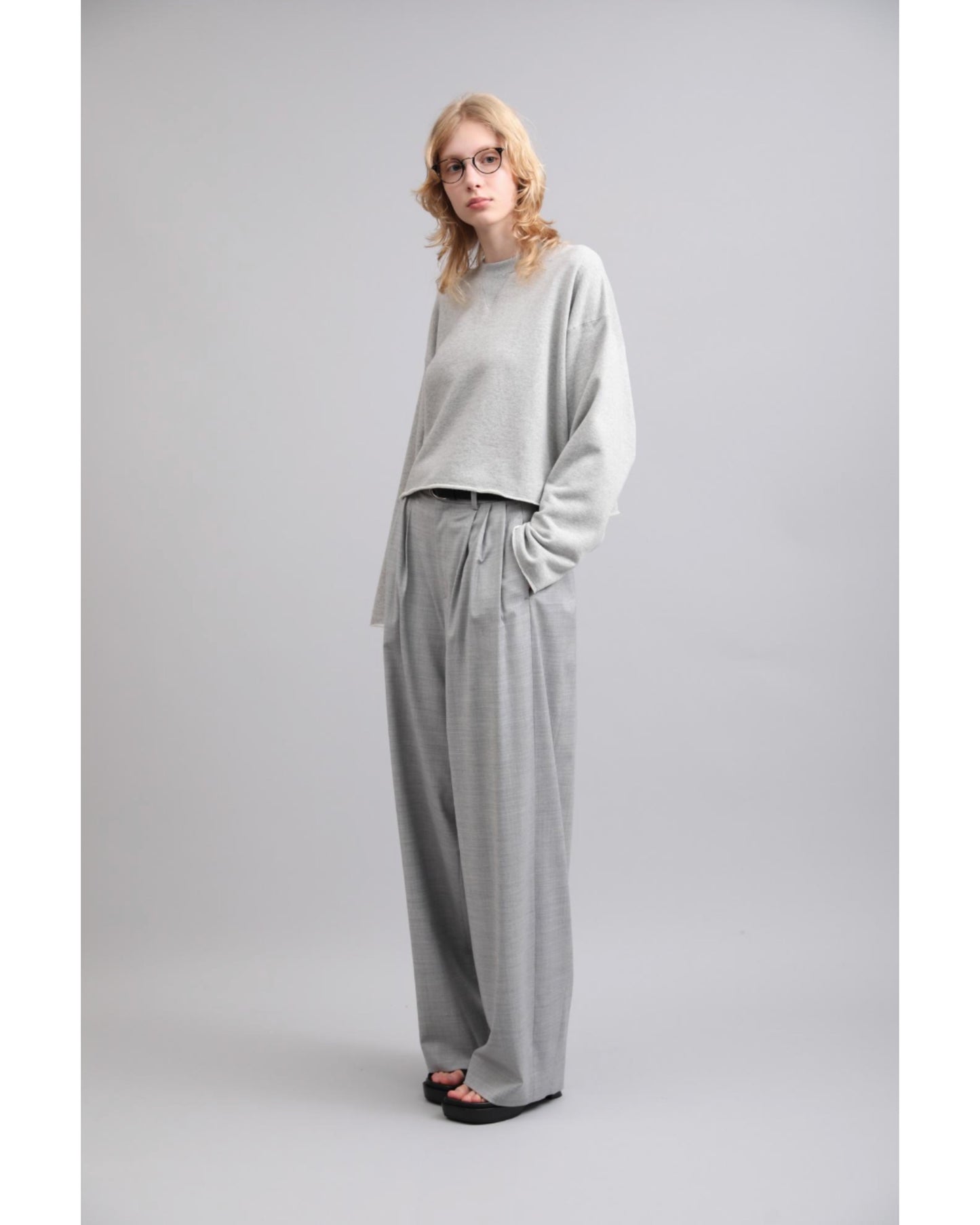 EXTRA FINE FLEECE CROPPED TOP