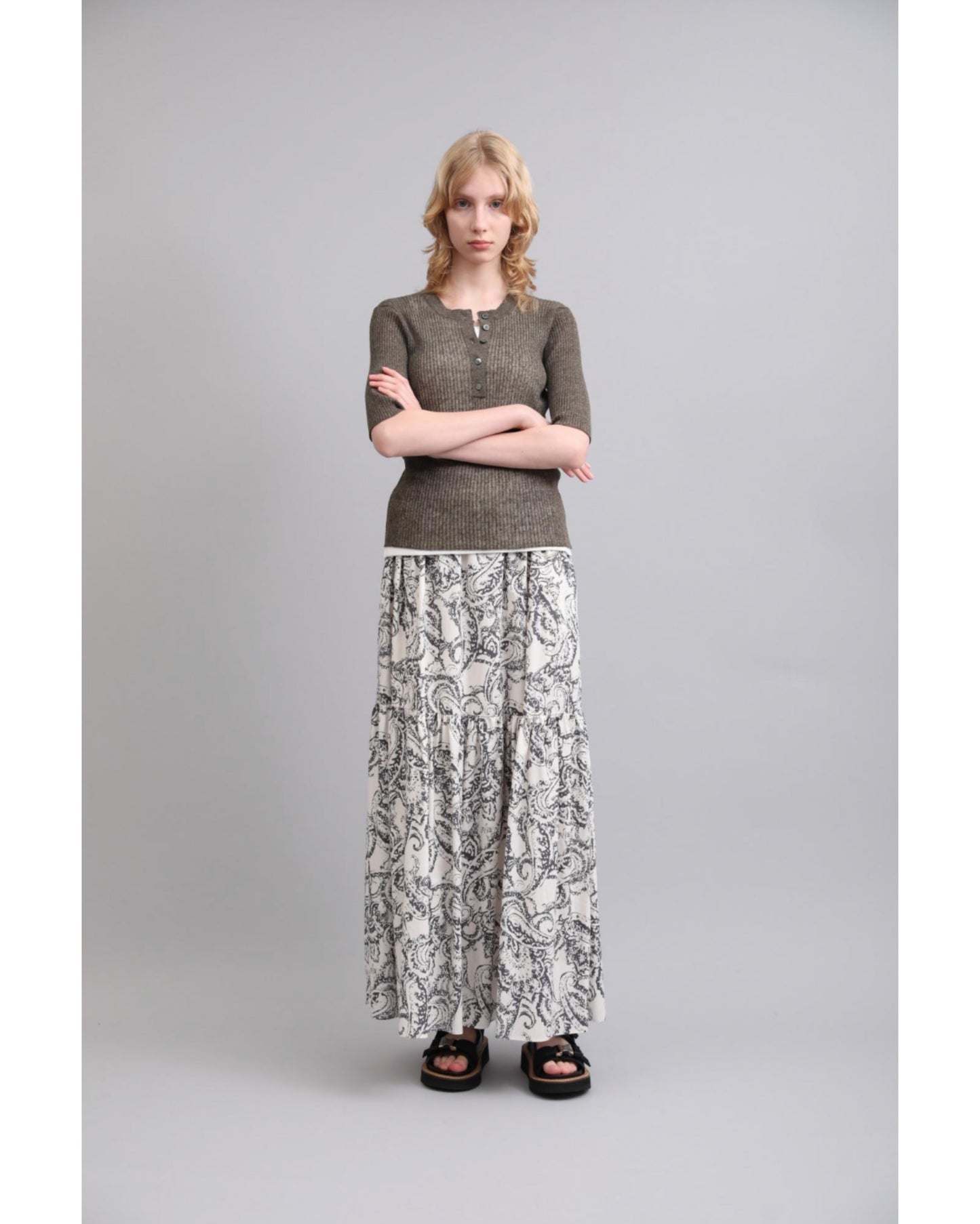 BLURRED PAISLEY SKIRT