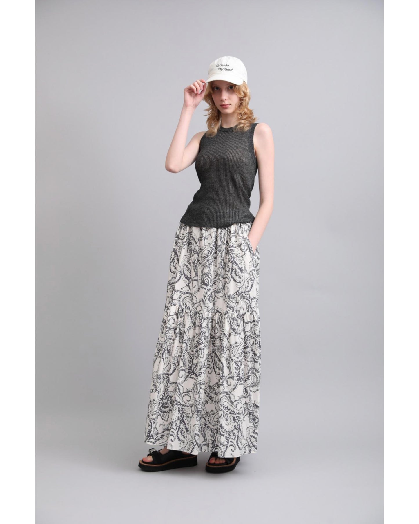 BLURRED PAISLEY SKIRT