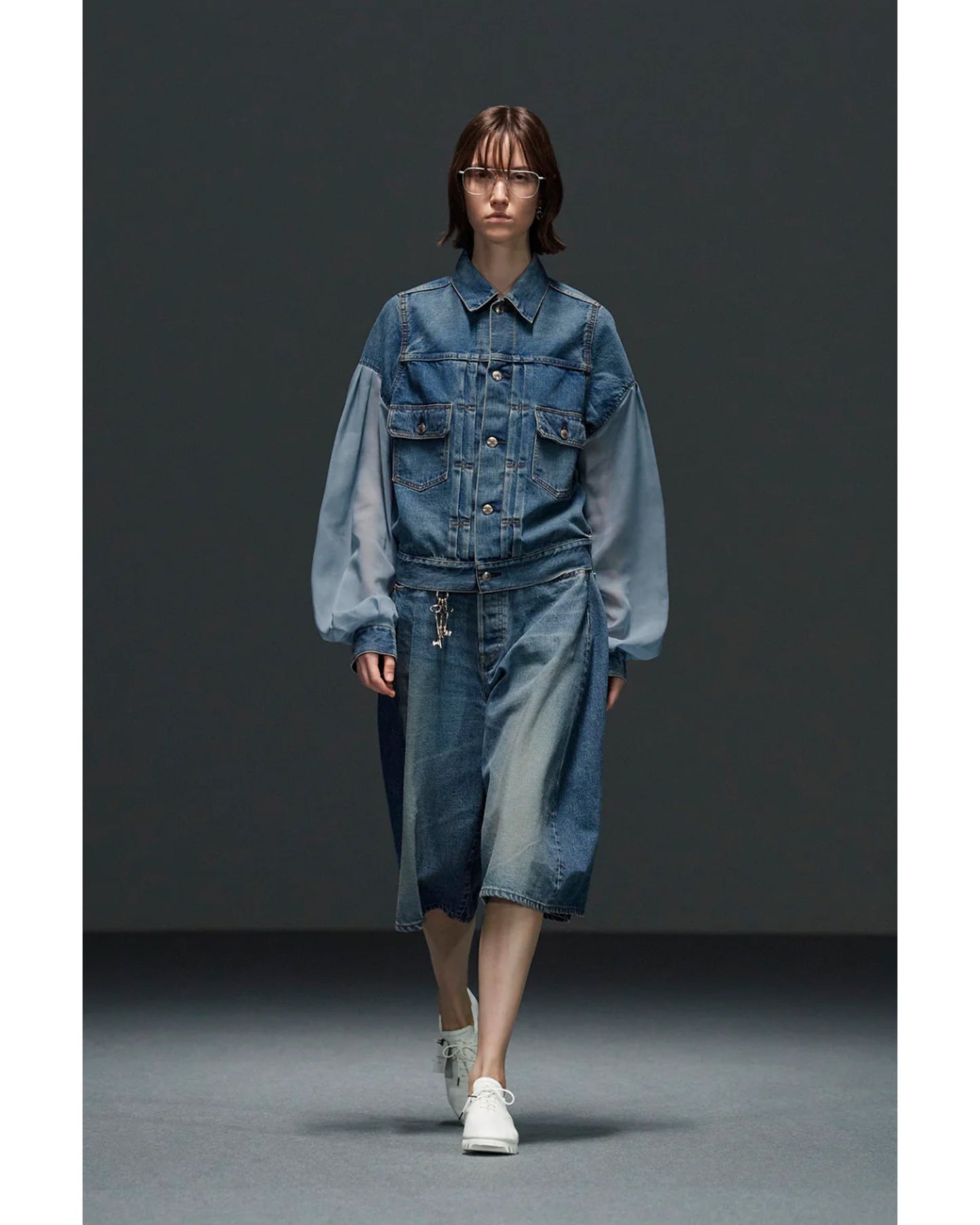 BALLOON SLEEVE DENIM JACKET TYPE2/REGULAR FIT(SHEER SLEEVE)17569