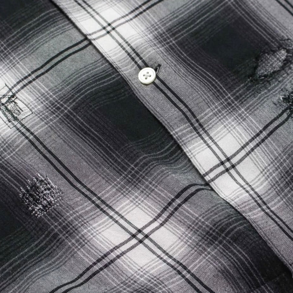 REMADE RAYON PLAID SHIRT AGED