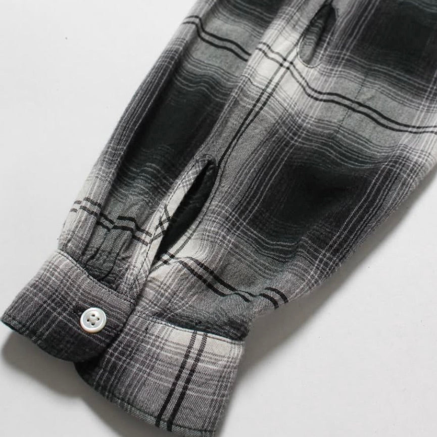 REMADE RAYON PLAID SHIRT AGED