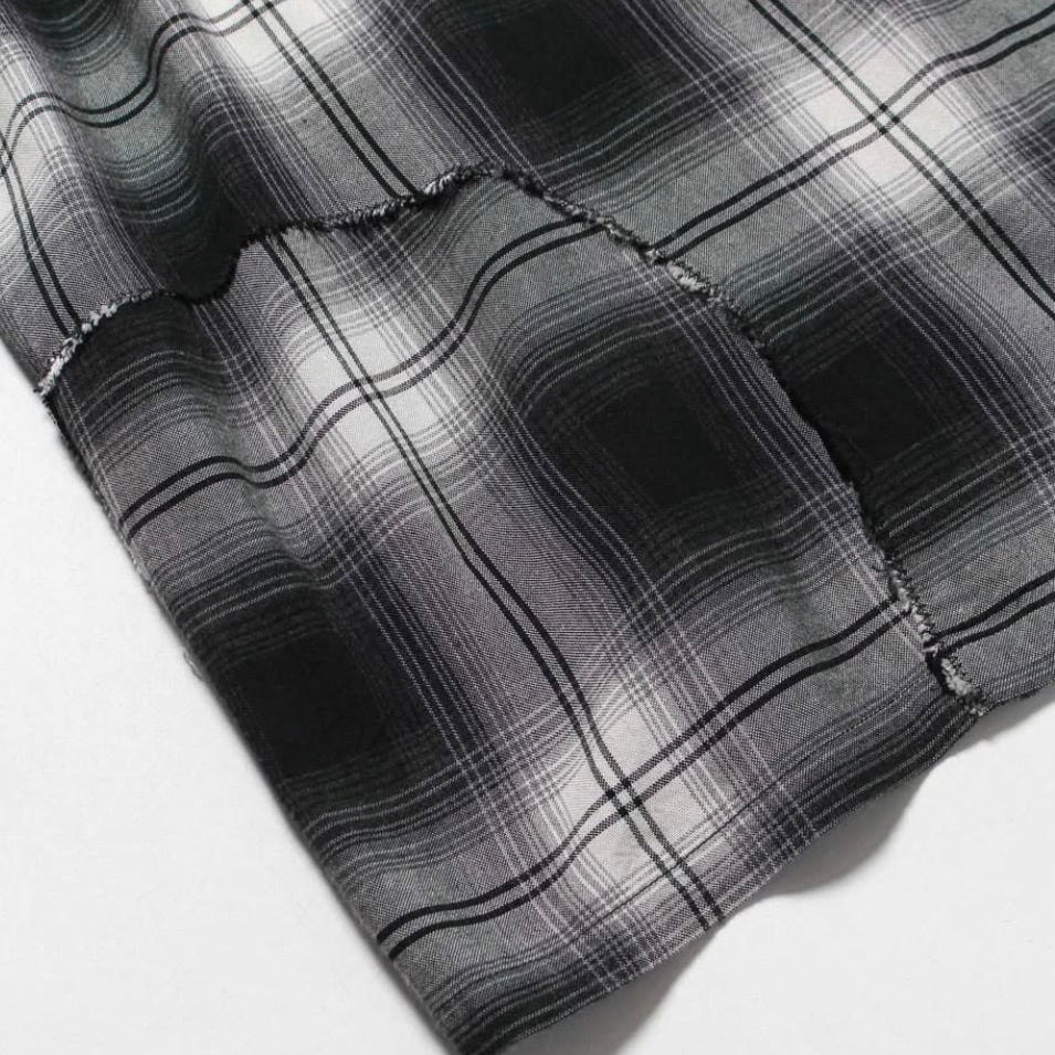 REMADE RAYON PLAID SHIRT AGED