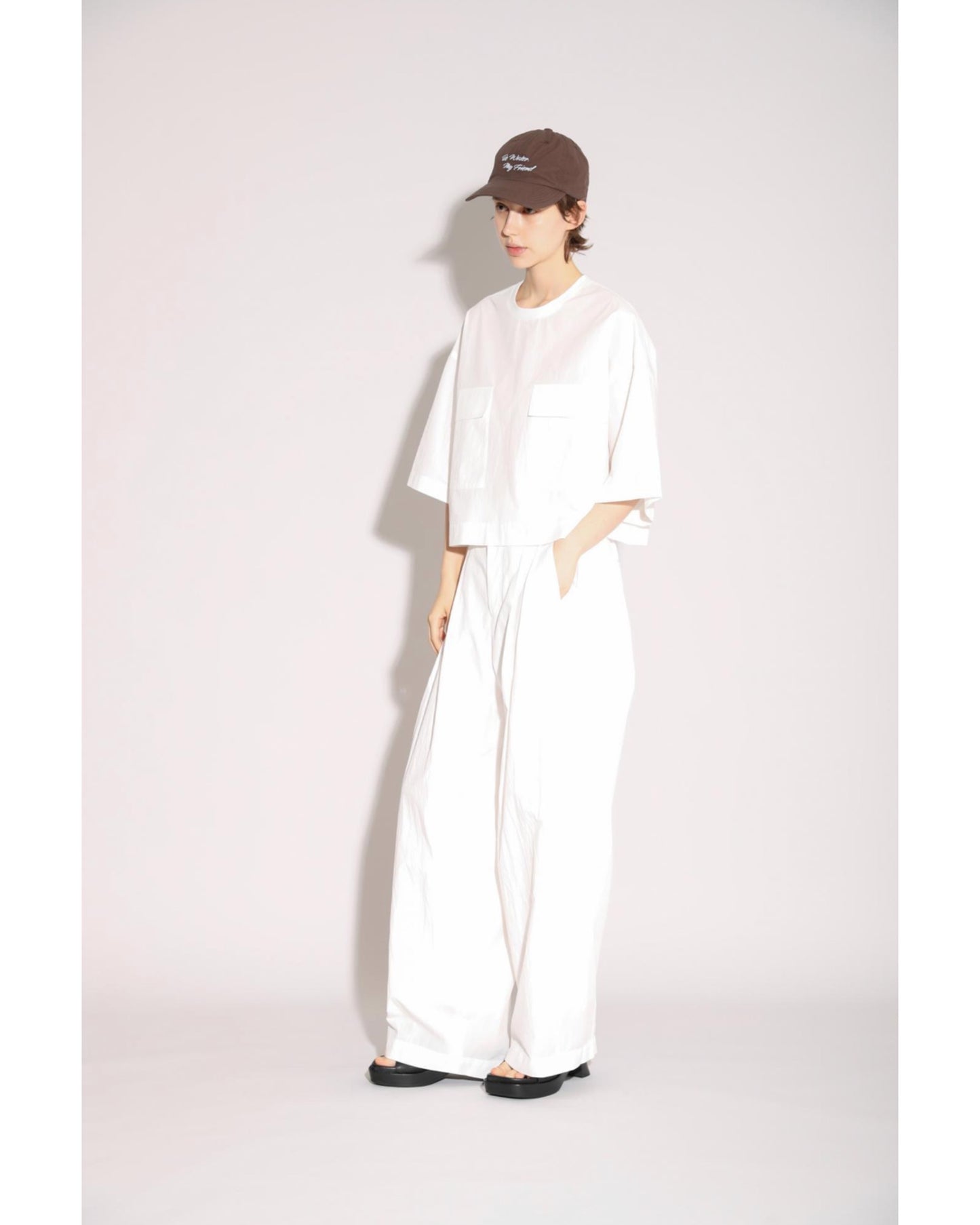 H.COUNT COTTON TUMBLE CROPPED TOP