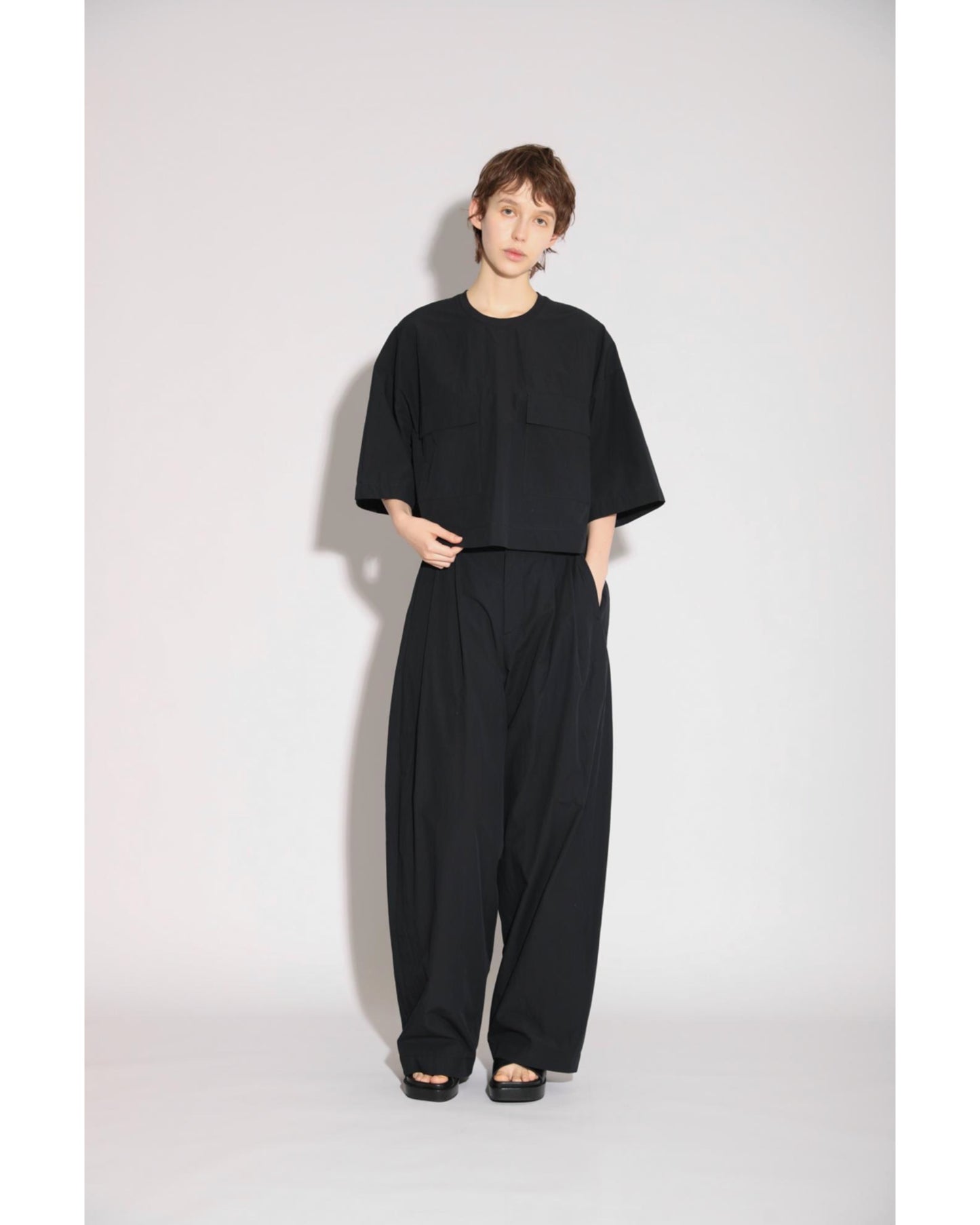 H.COUNT COTTON TUMBLE CROPPED TOP
