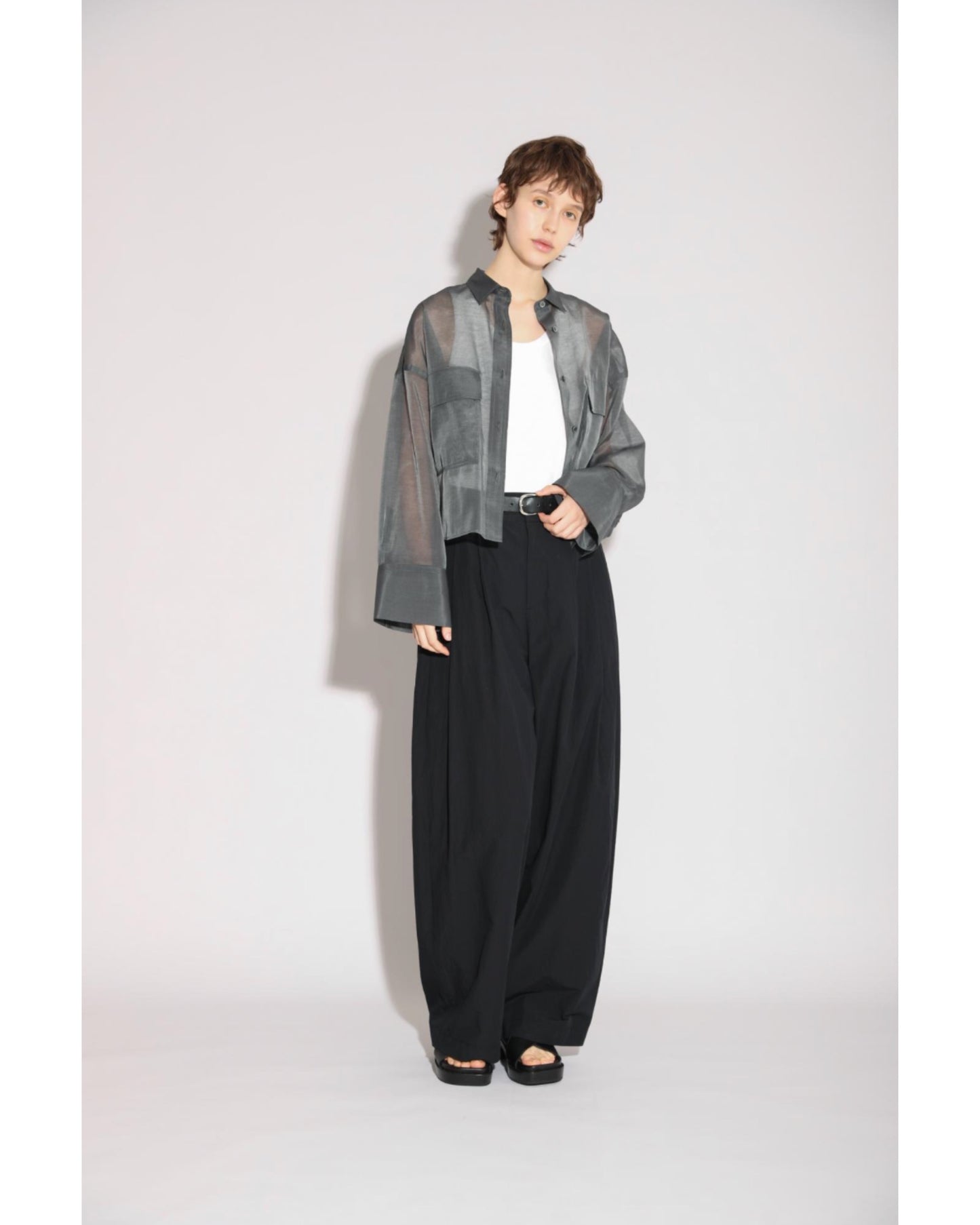 PREMIUM SILK COTTON CROPPED SHIRT