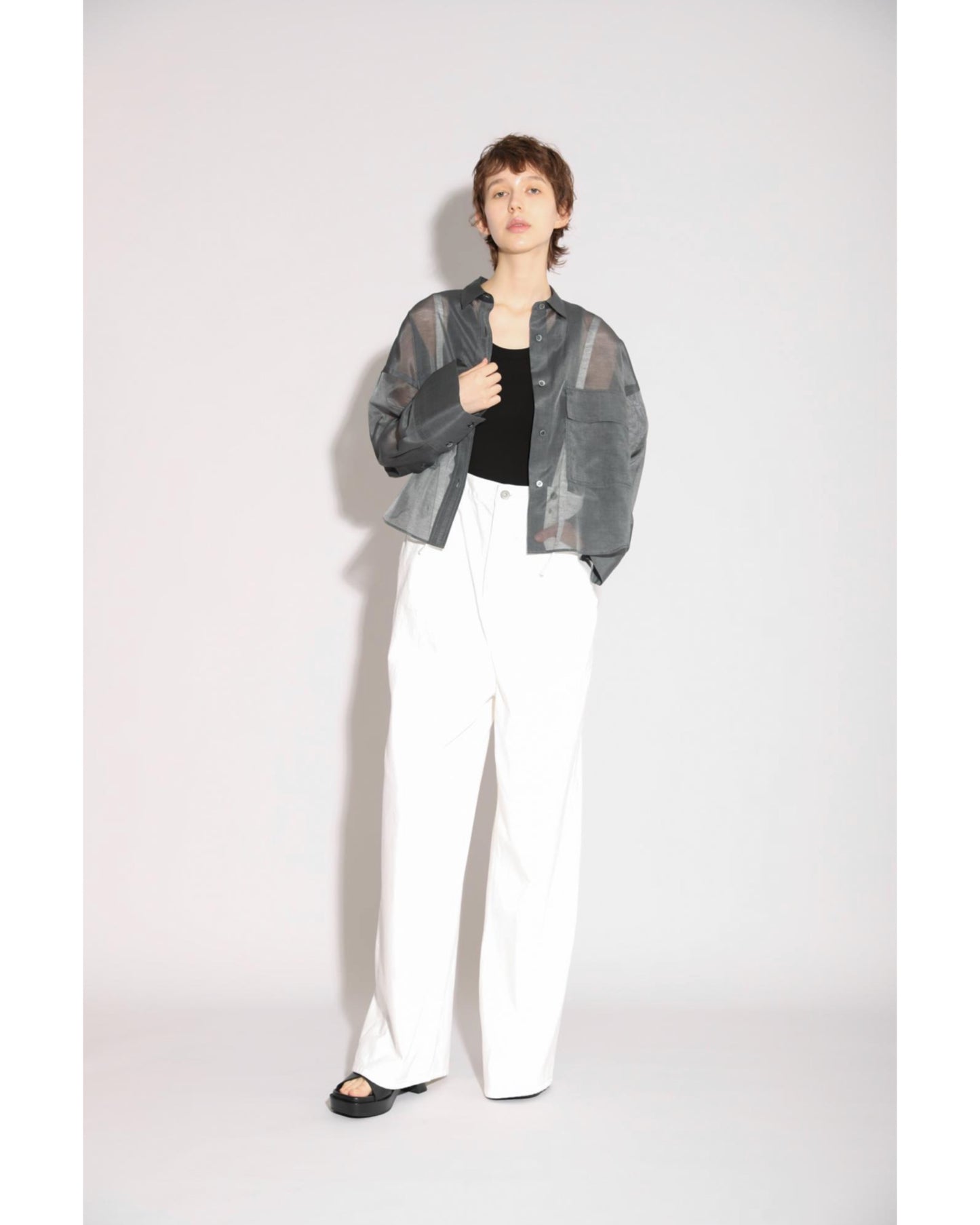 PREMIUM SILK COTTON CROPPED SHIRT