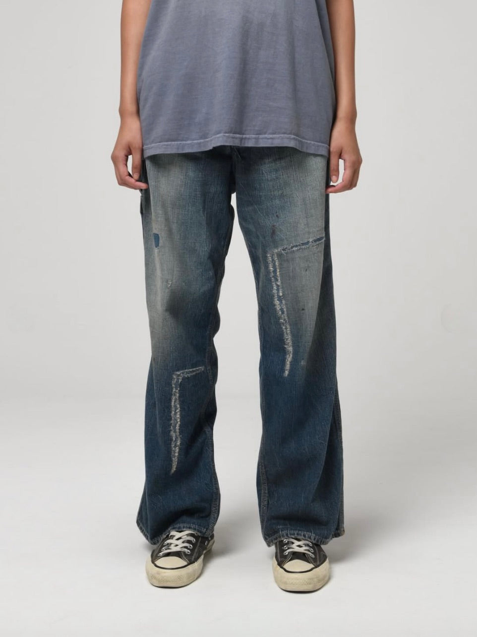 HERITAGE DENIM PAINTER PANTS AGED