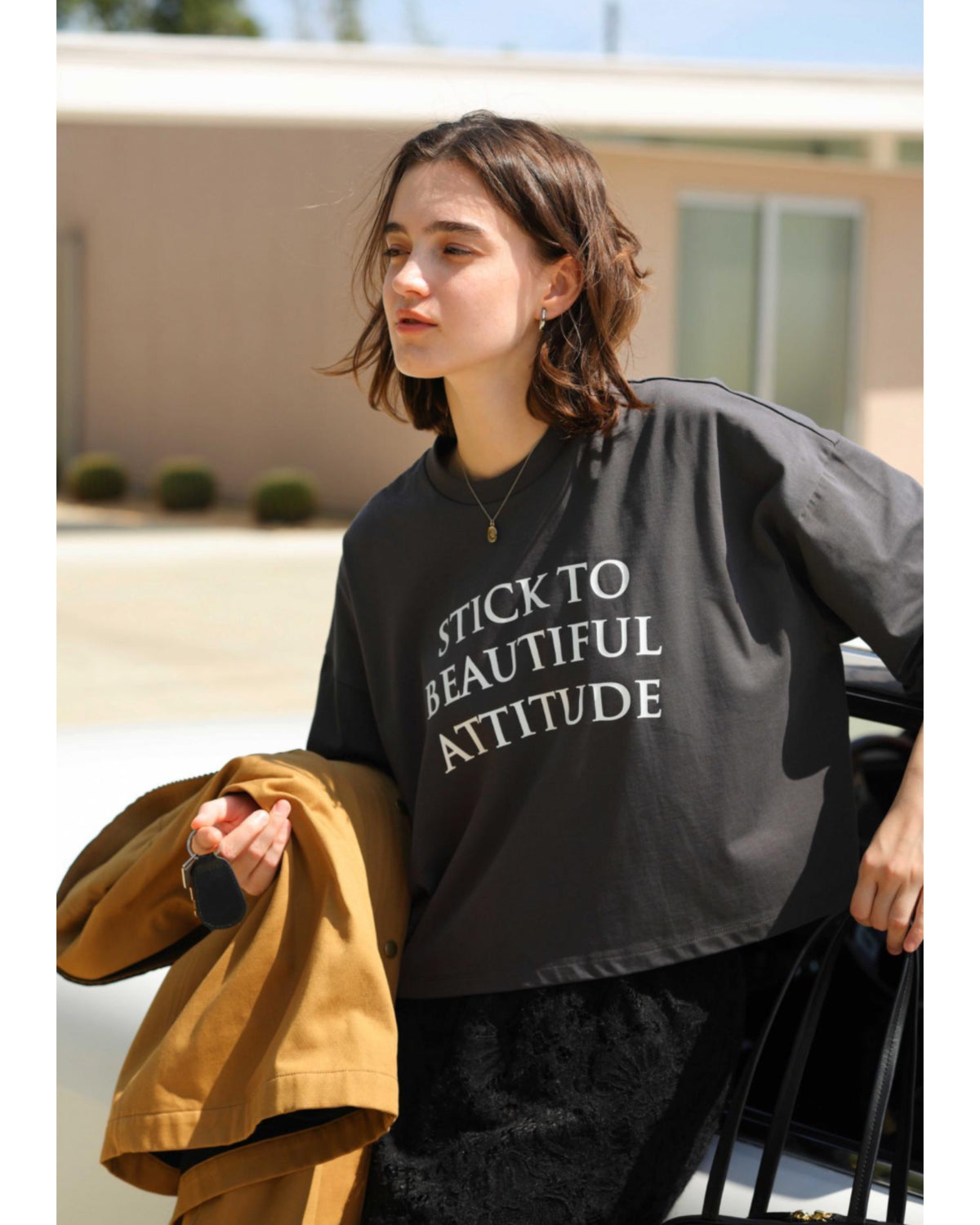 H.DENSITY COTTON CROPPED LOGO TOP