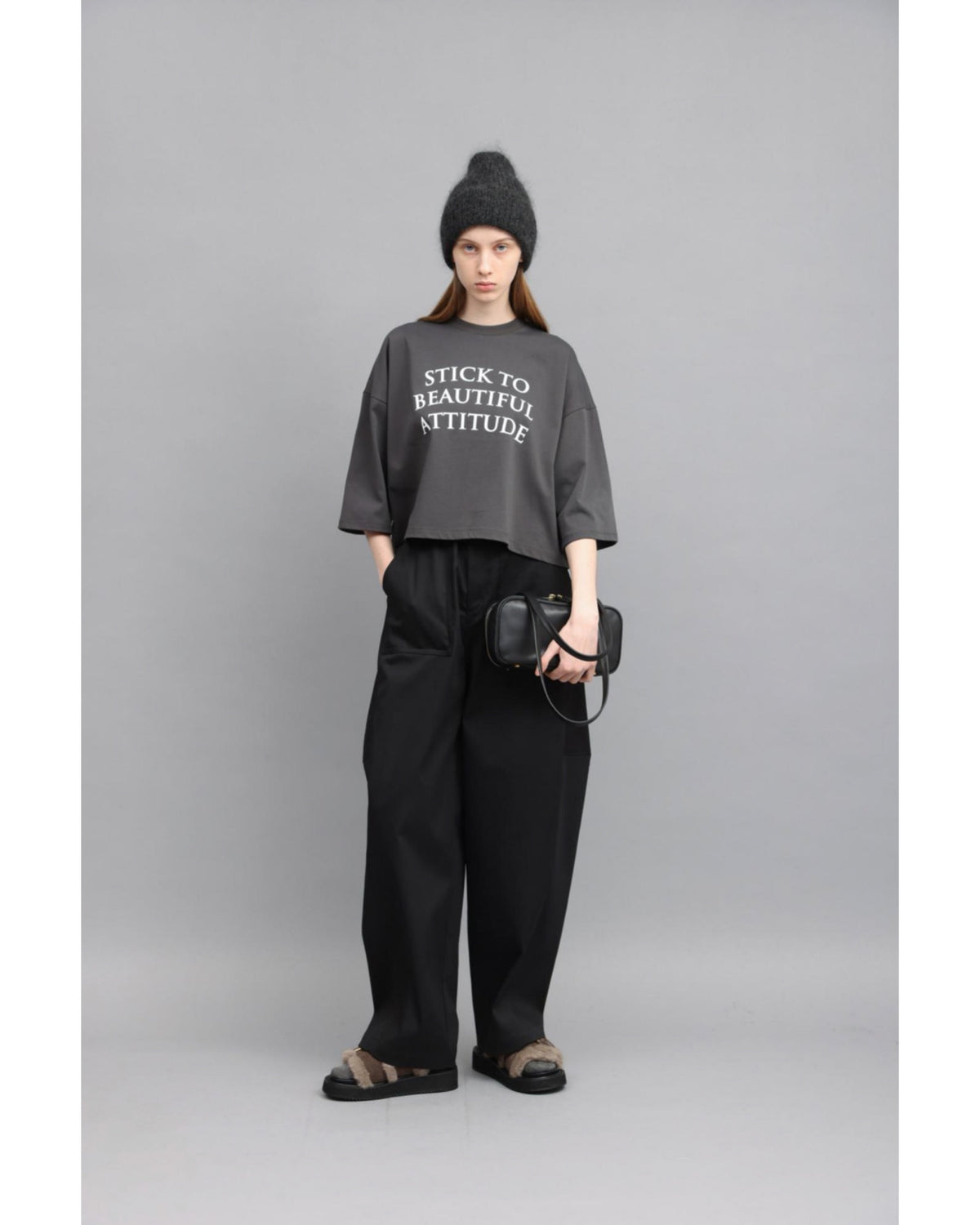 H.DENSITY COTTON CROPPED LOGO TOP