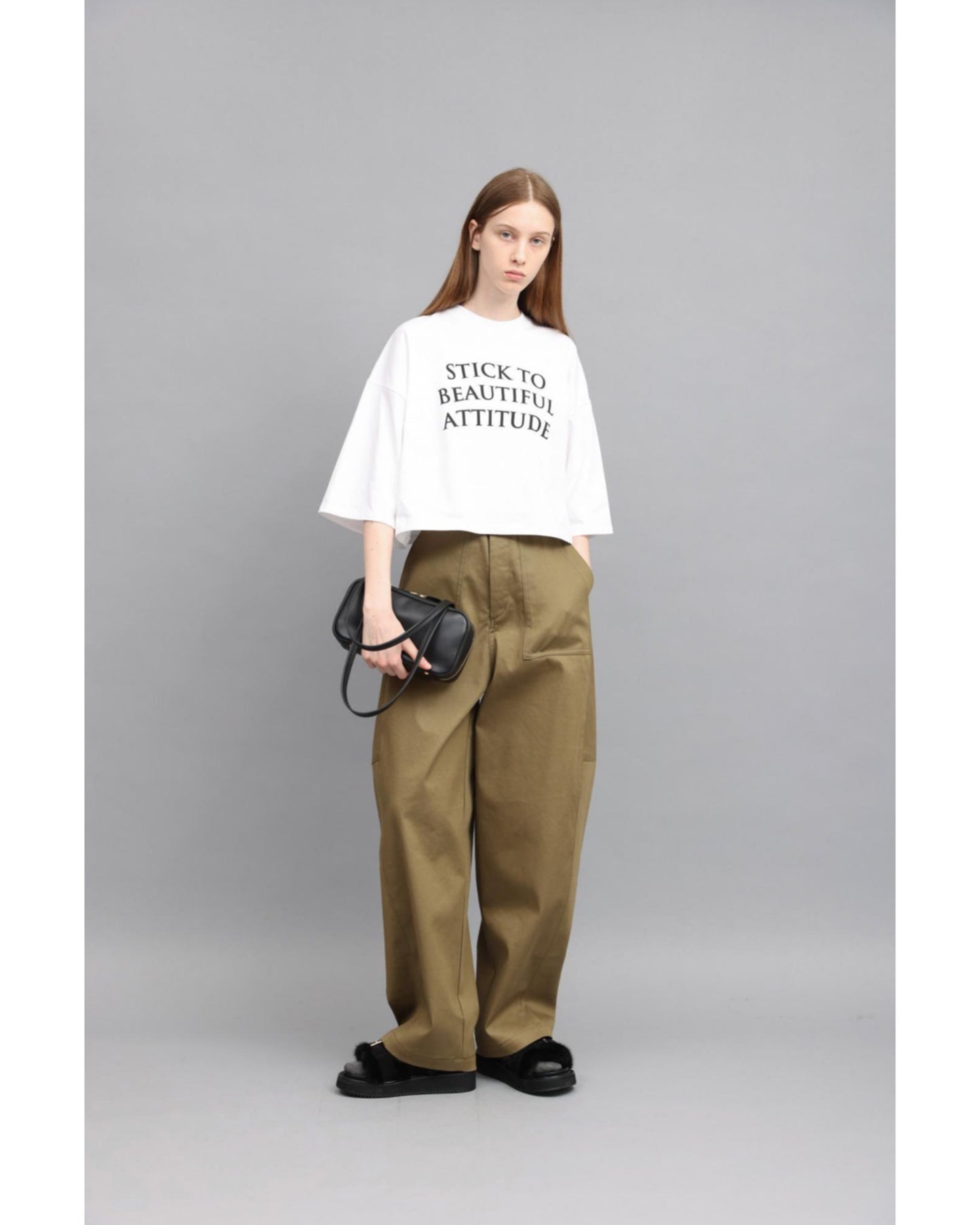 H.DENSITY COTTON CROPPED LOGO TOP