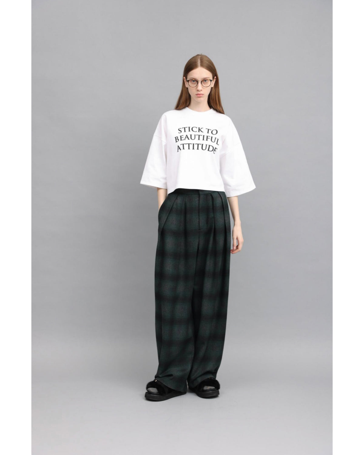 H.DENSITY COTTON CROPPED LOGO TOP