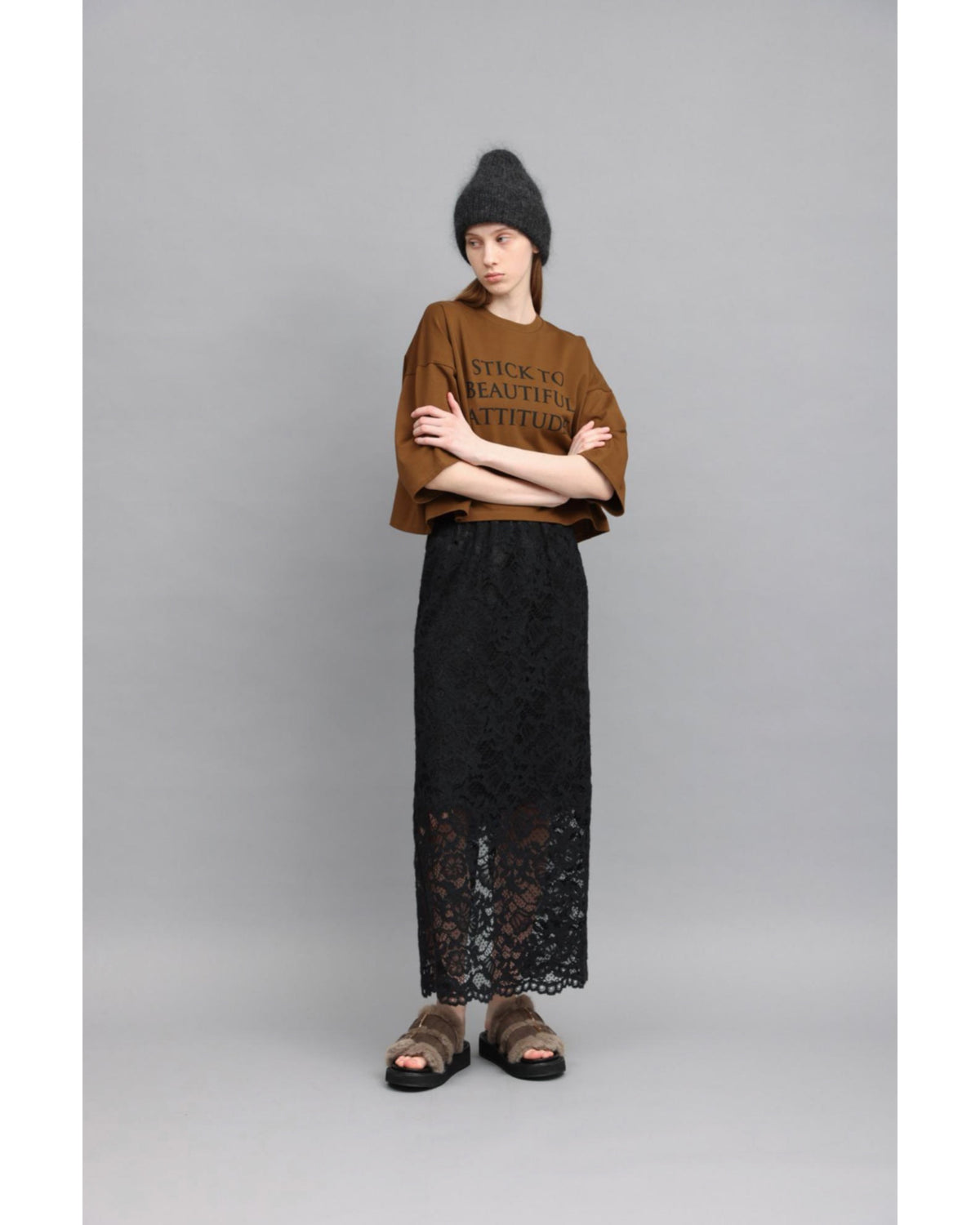 H.DENSITY COTTON CROPPED LOGO TOP