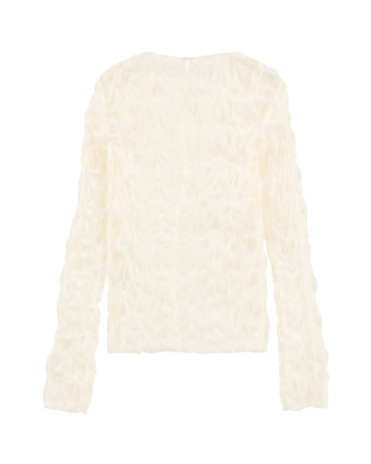 CRINKLED PLEAT SHEER TULLE TOPS