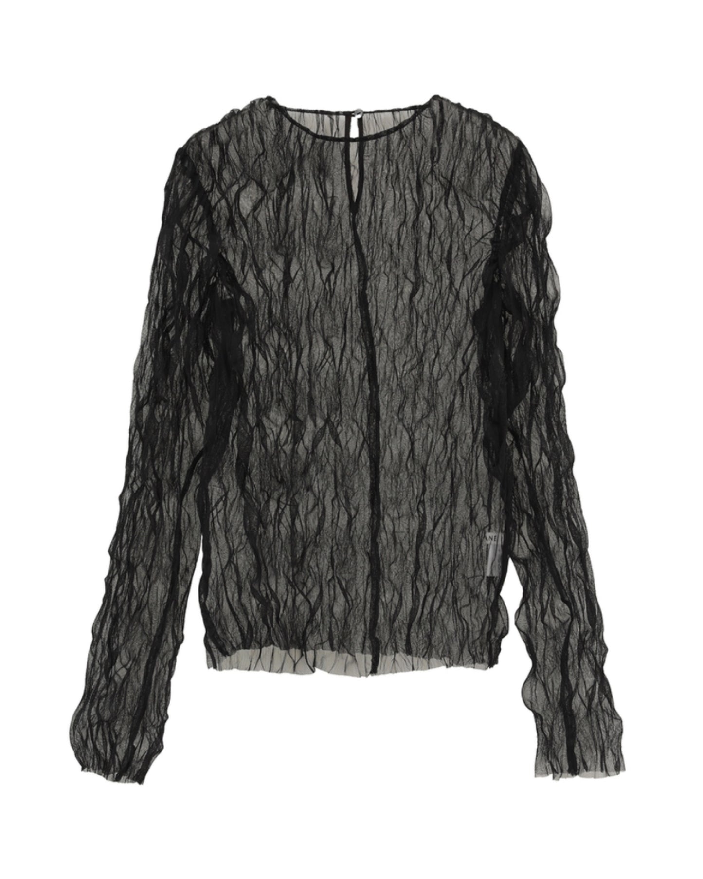 CRINKLED PLEAT SHEER TULLE TOPS
