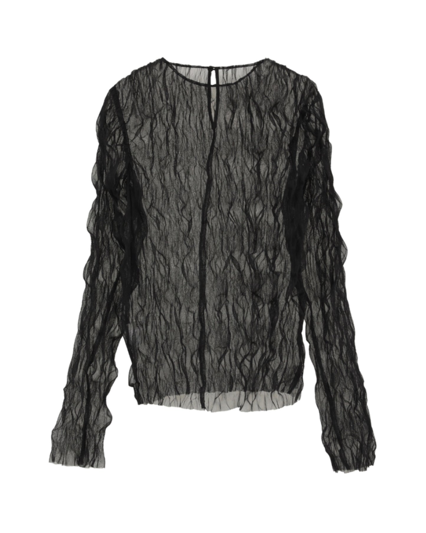 CRINKLED PLEAT SHEER TULLE TOPS
