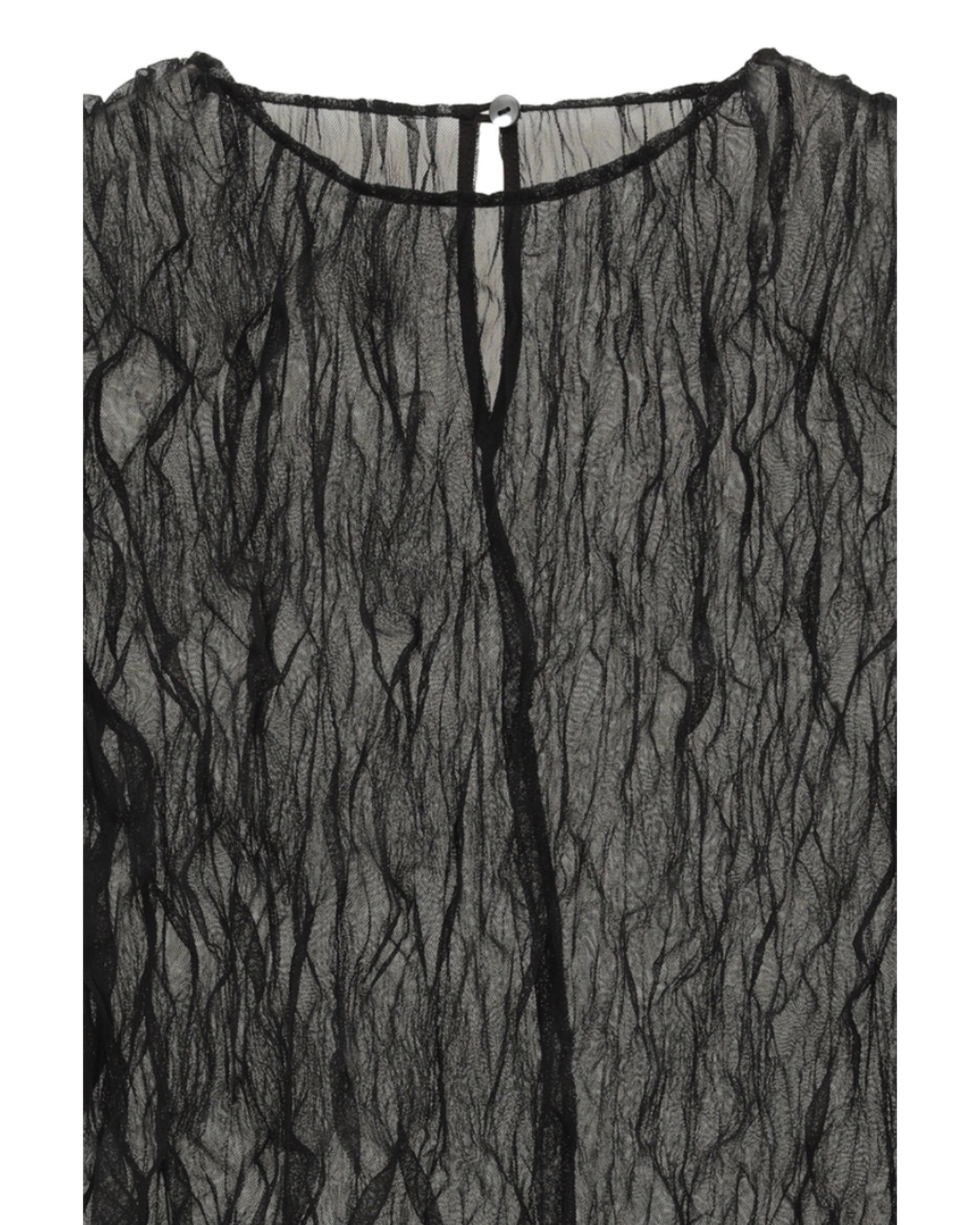 CRINKLED PLEAT SHEER TULLE TOPS