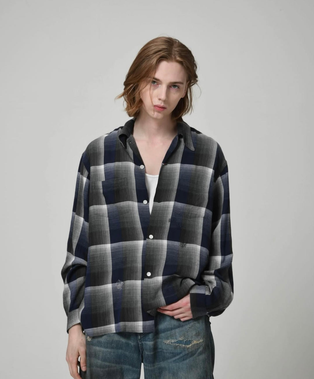 CHECK RAYON SHIRT