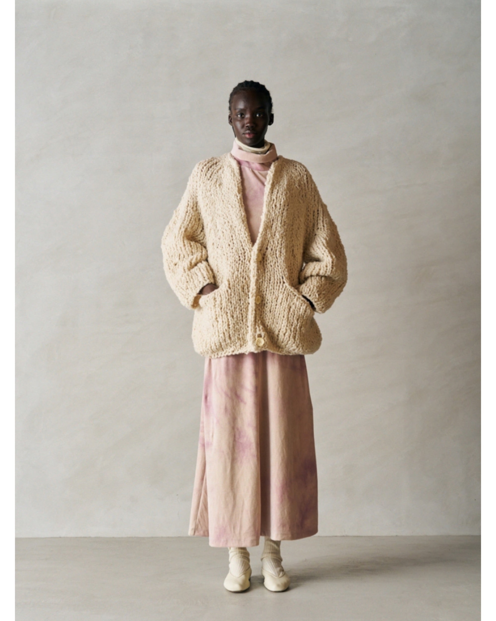 SANDKNIT 40s ウールブルゾン british super down slubfelt yarn hand-knit cardigan – TIME AFTER TIME